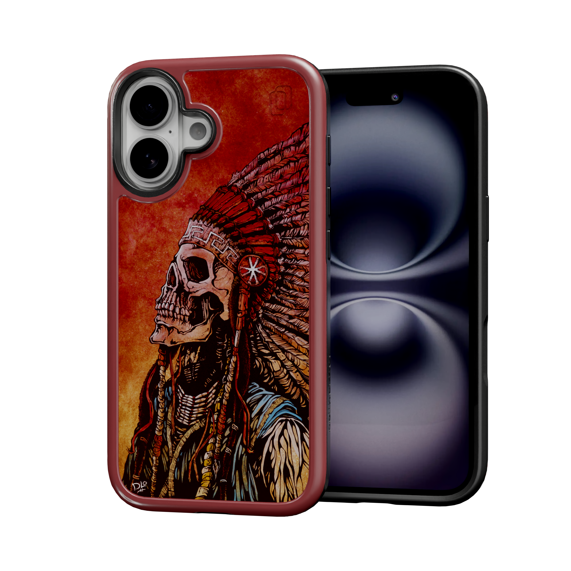 Spirit of a Nation by David Lozeau | iPhone 16 Series | Shock-Absorbent MagSafe® Case iPhone 16 / Lava Red