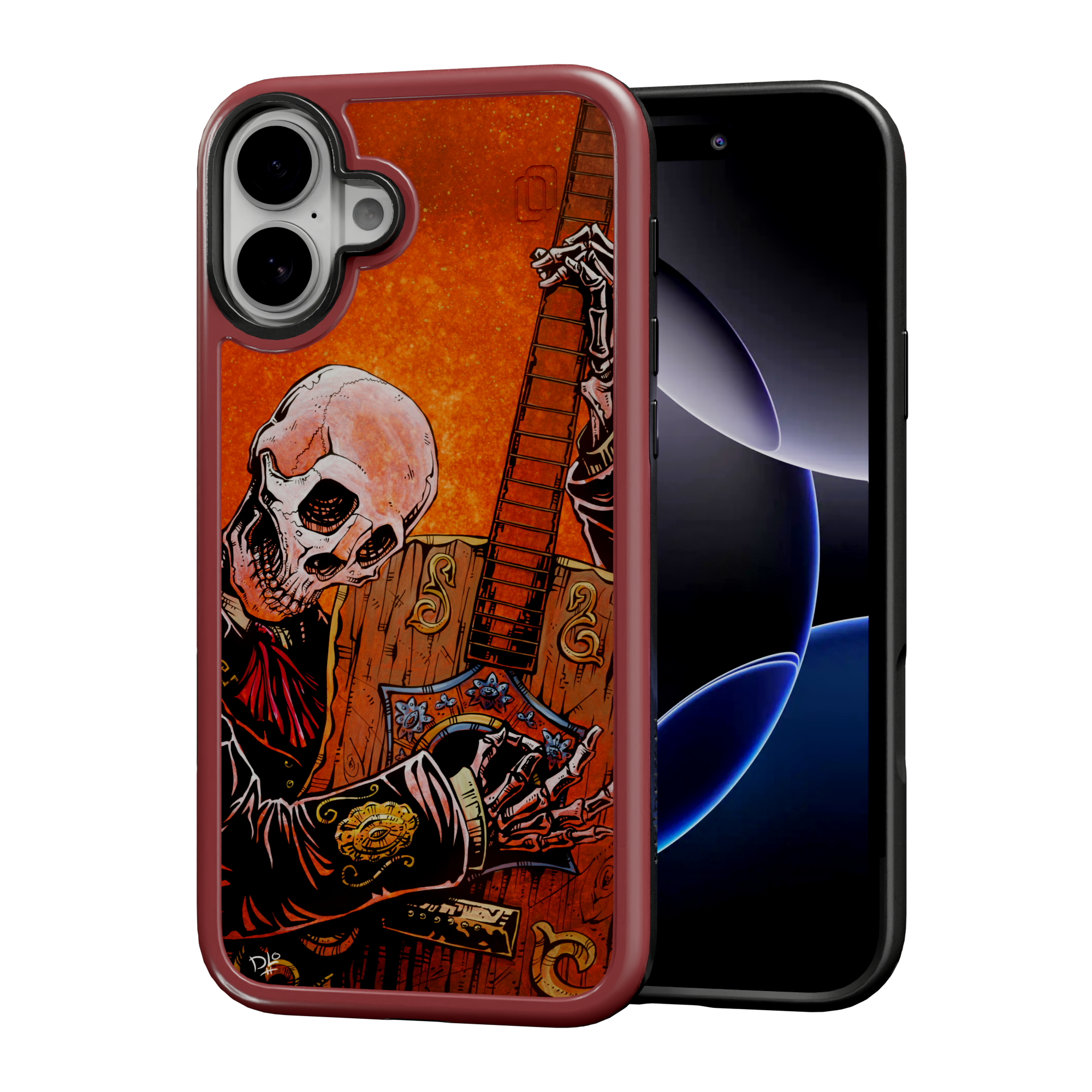 El Guitarrista by David Lozeau | iPhone 16 Series | Shock-Absorbent MagSafe® Case iPhone 16 Plus / Lava Red