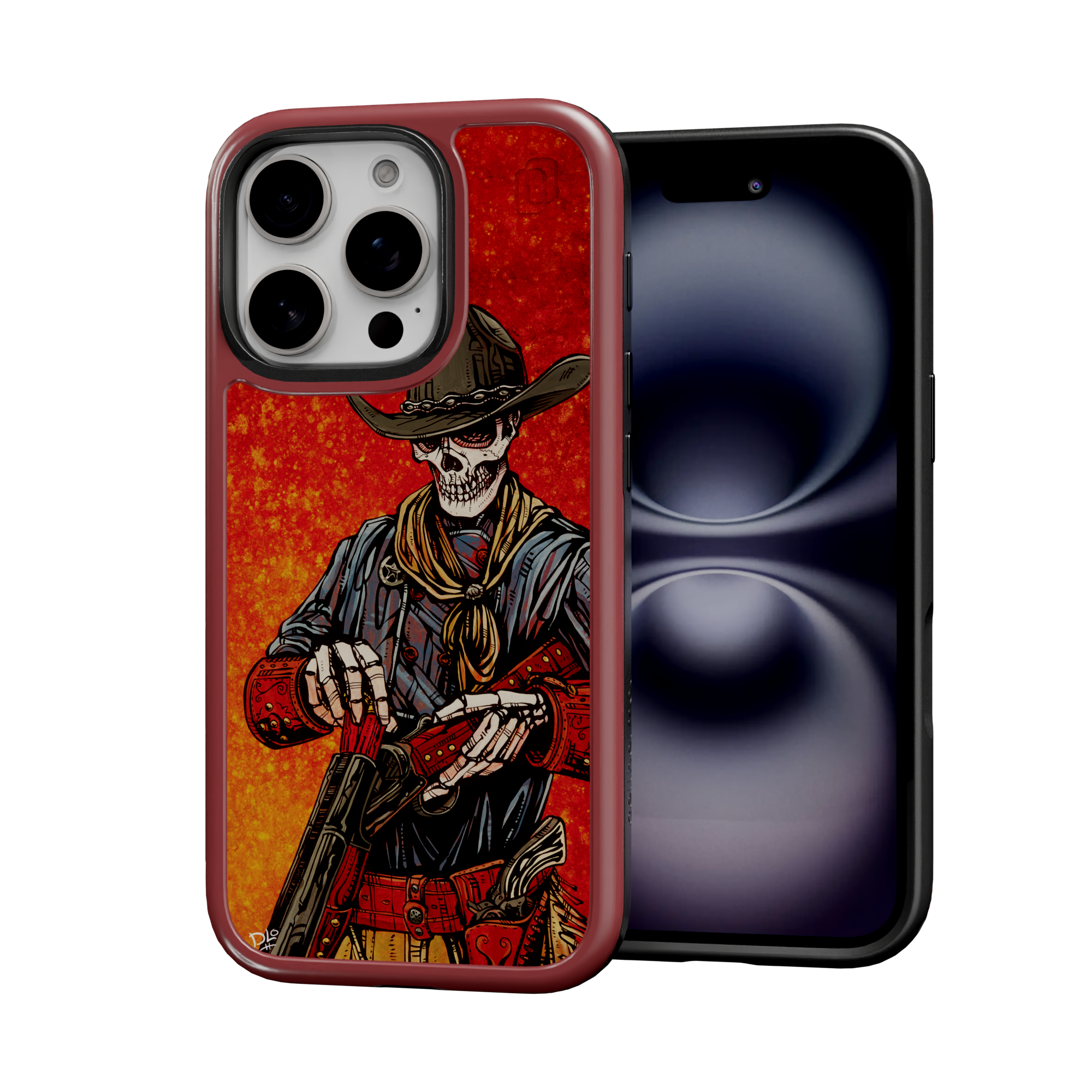 Double Barrel by David Lozeau | iPhone 16 Series | Shock-Absorbent MagSafe® Case iPhone 16 Pro / Lava Red