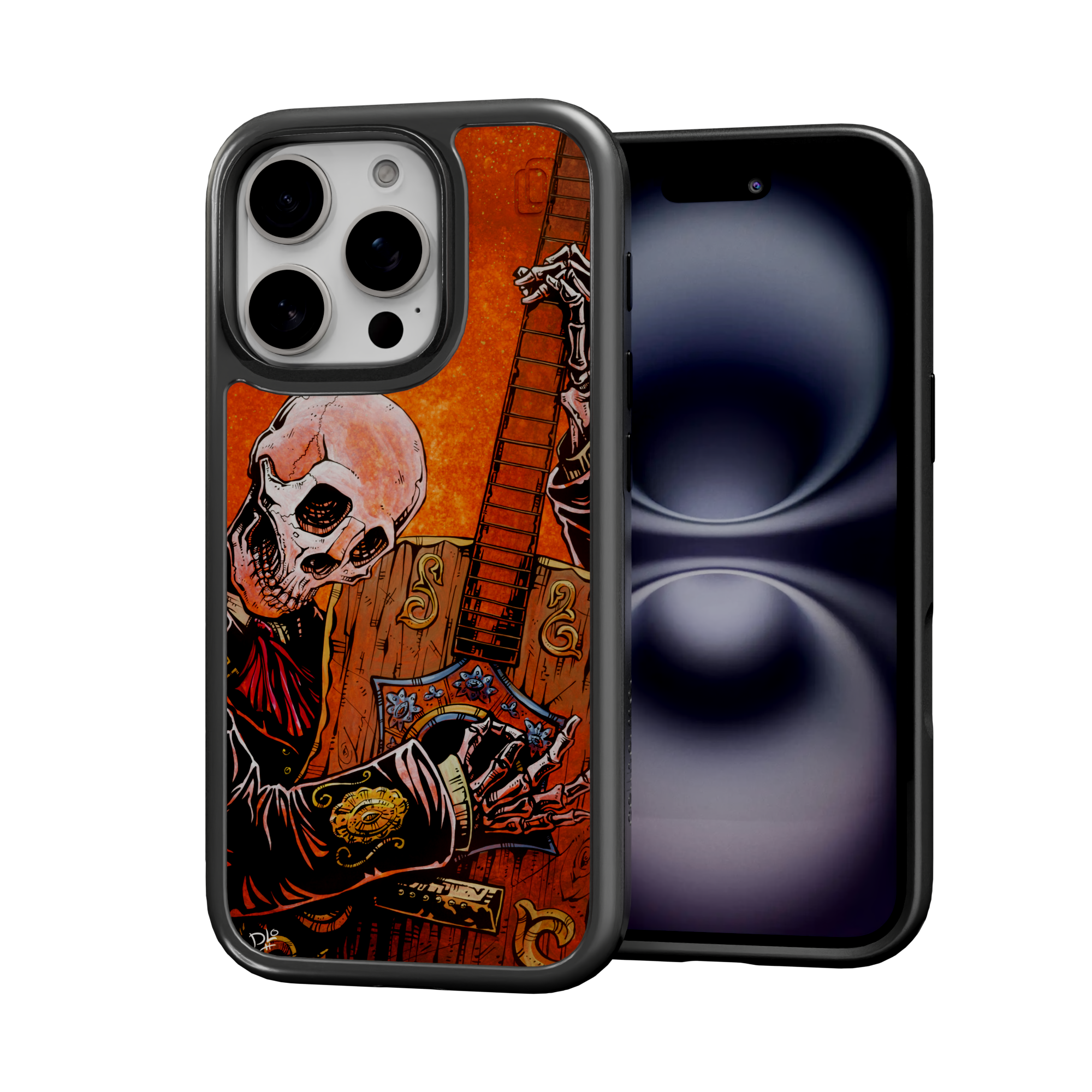 El Guitarrista by David Lozeau | iPhone 16 Series | Shock-Absorbent MagSafe® Case iPhone 16 Pro / Onyx Black