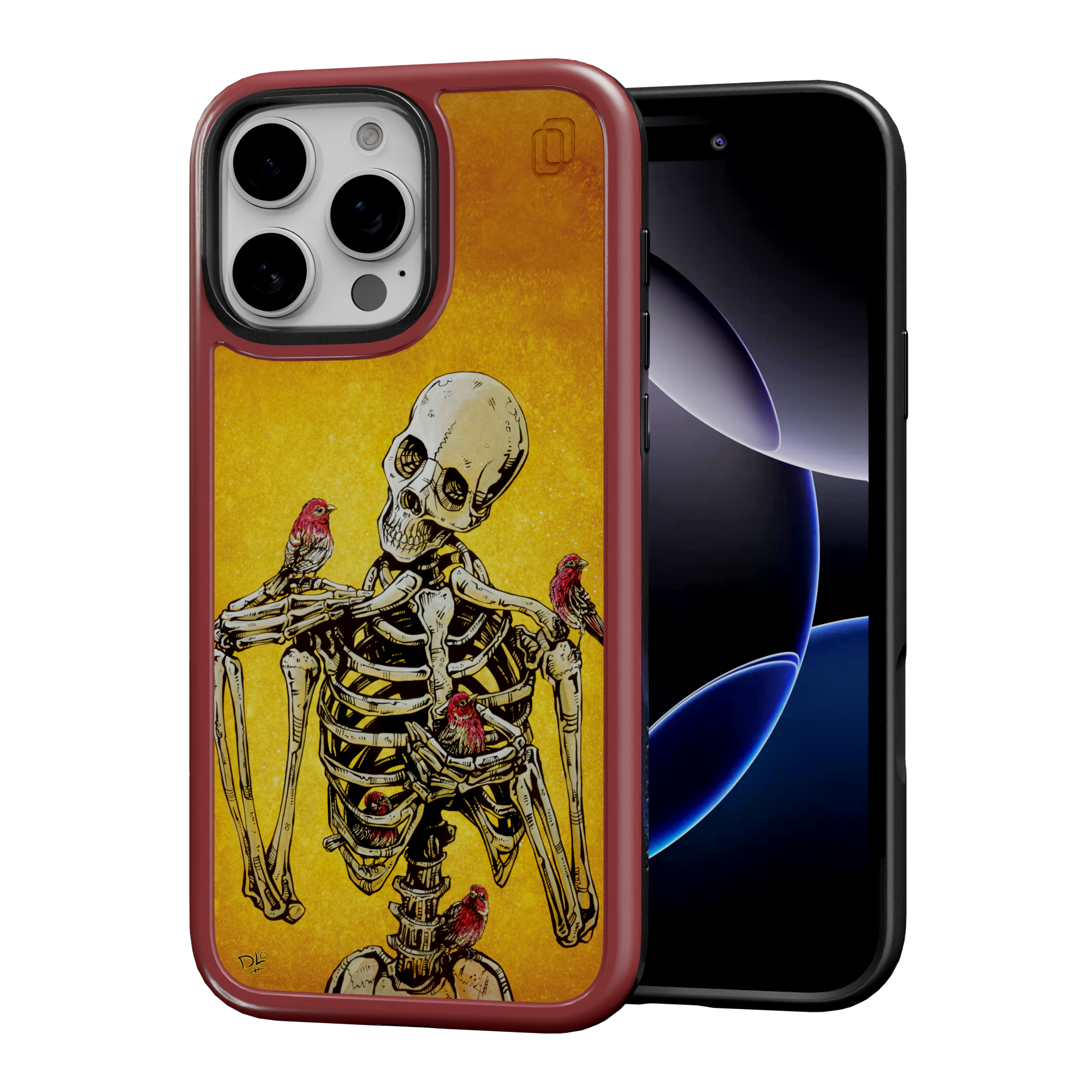 Birds of A Feather by David Lozeau | iPhone 16 Series | Shock-Absorbent MagSafe® Case iPhone 16 Pro Max / Lava Red