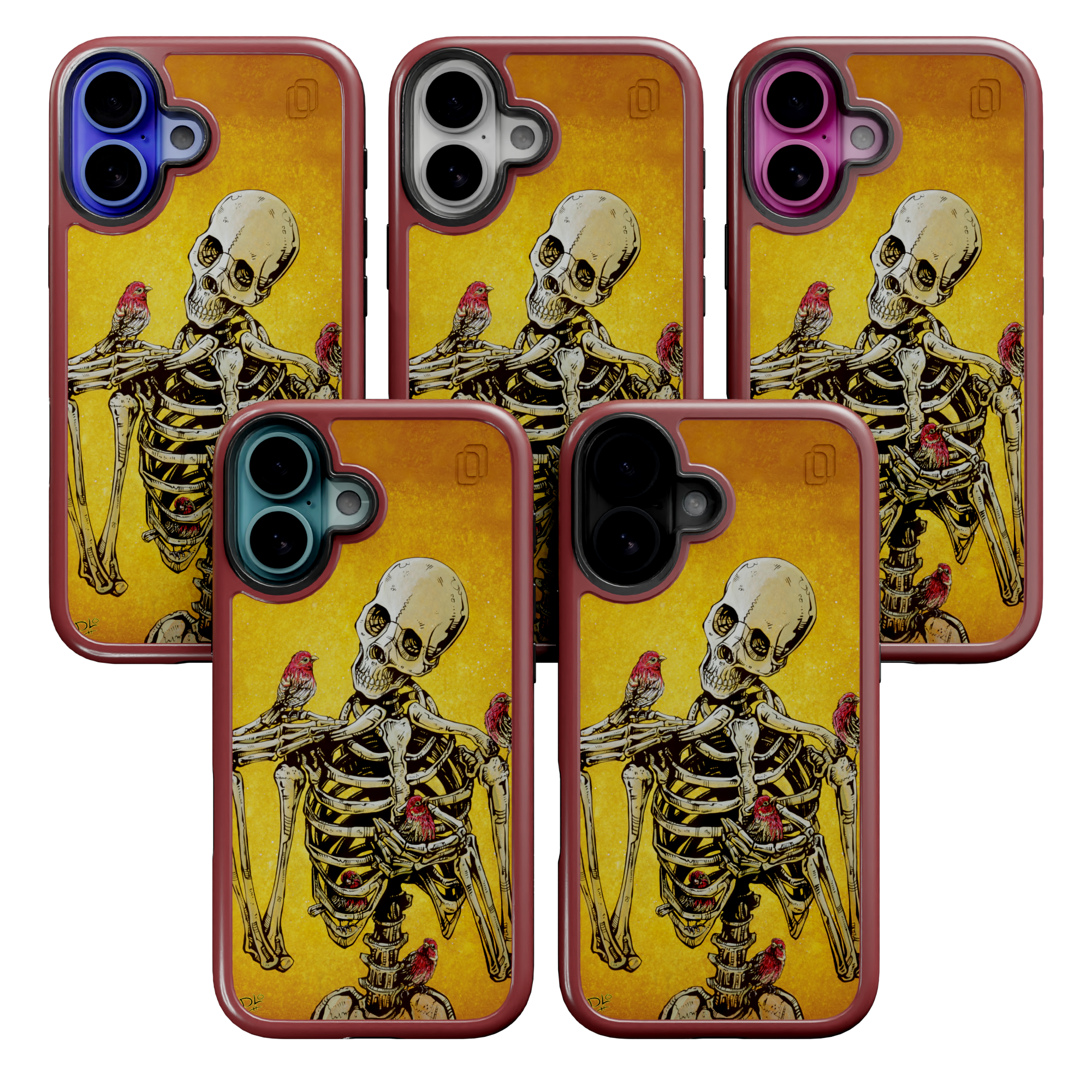 Birds of A Feather by David Lozeau | iPhone 16 Series | Shock-Absorbent MagSafe® Case iPhone 16 Pro Max / Lava Red