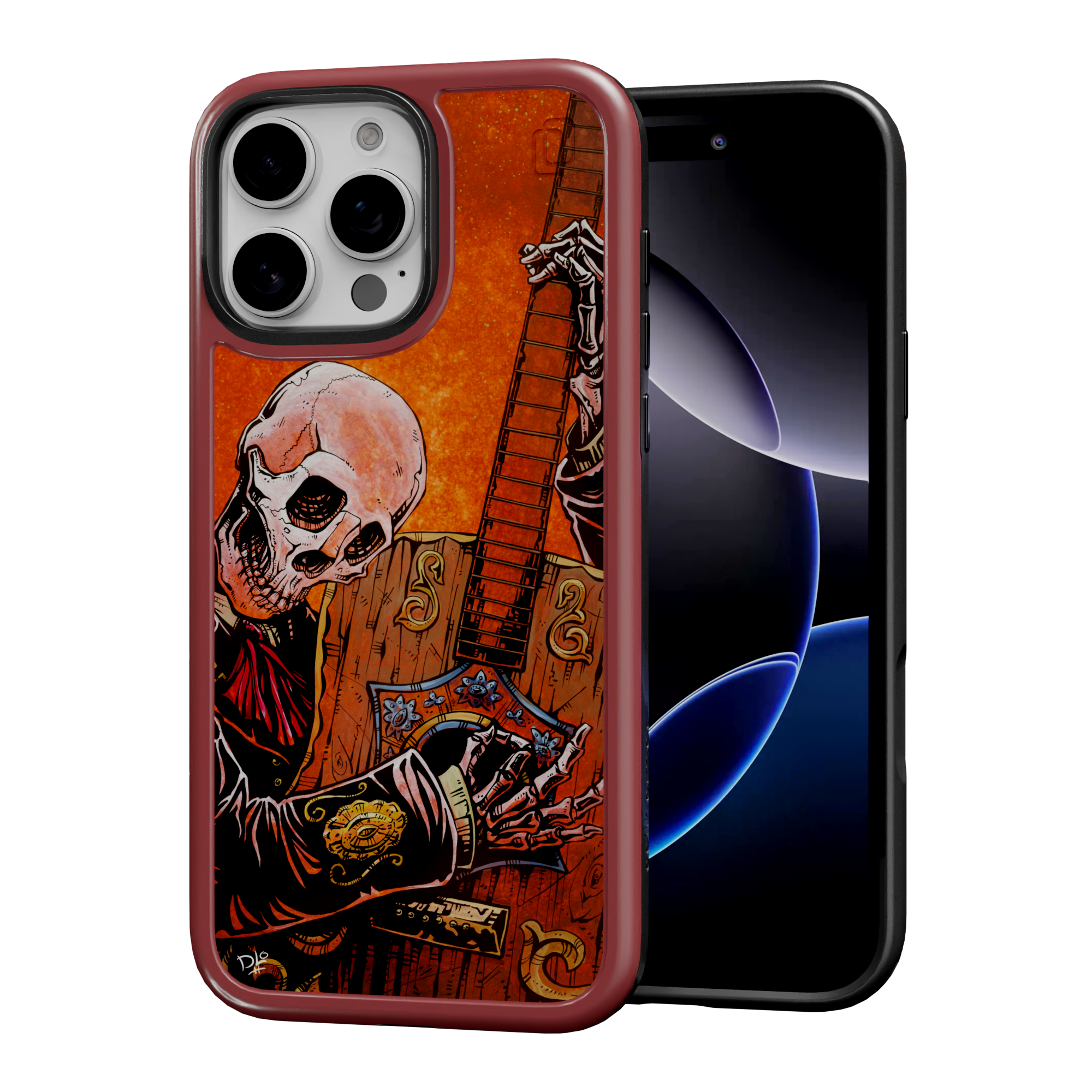 El Guitarrista by David Lozeau | iPhone 16 Series | Shock-Absorbent MagSafe® Case iPhone 16 Pro Max / Lava Red