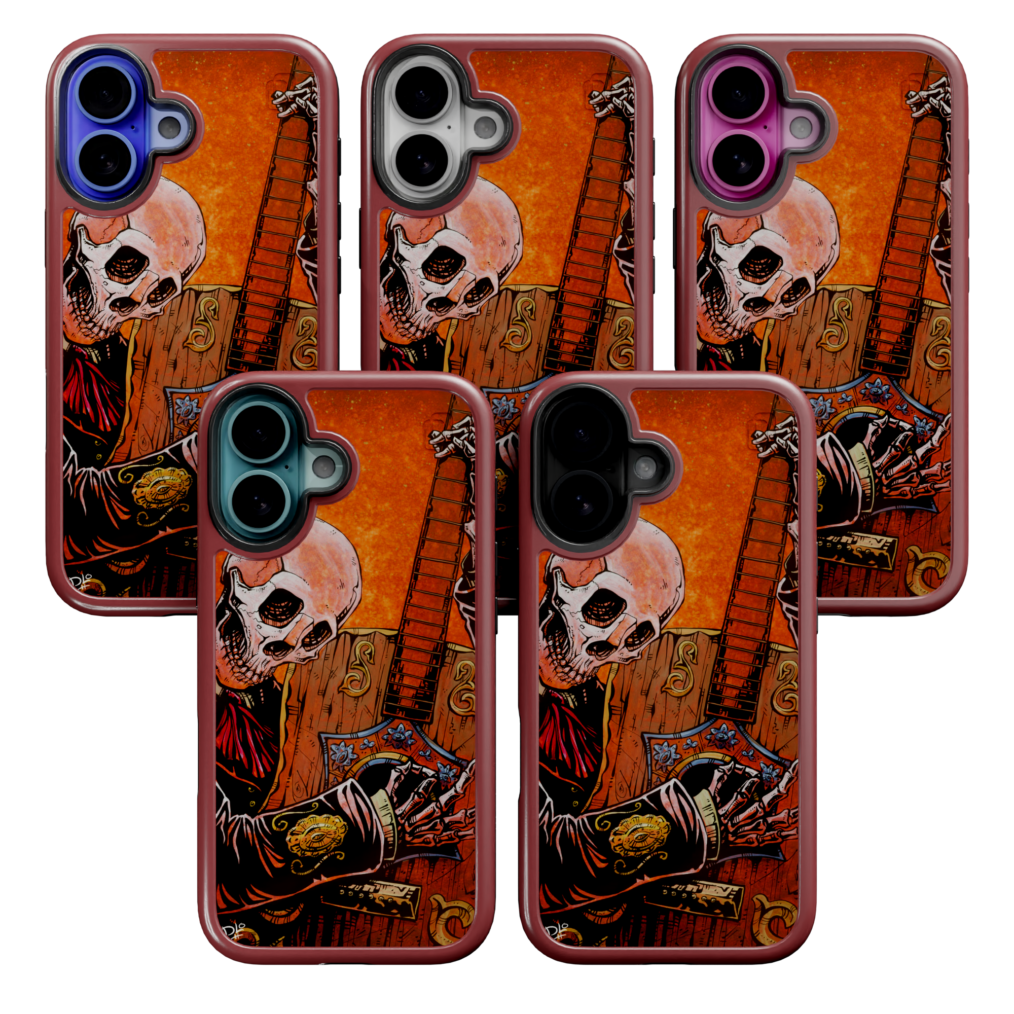 El Guitarrista by David Lozeau | iPhone 16 Series | Shock-Absorbent MagSafe® Case iPhone 16 Pro Max / Lava Red