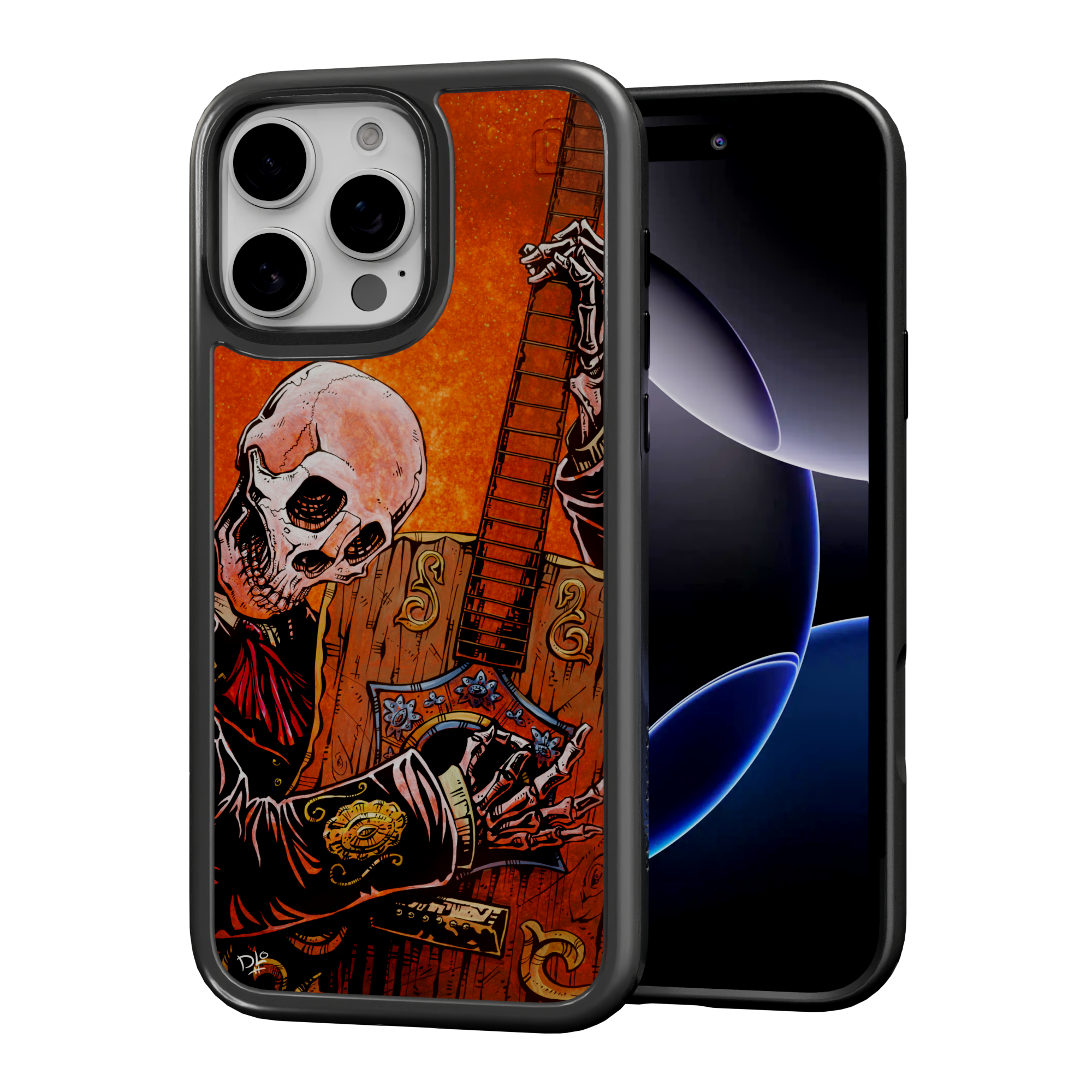 El Guitarrista by David Lozeau | iPhone 16 Series | Shock-Absorbent MagSafe® Case iPhone 16 Pro Max / Onyx Black