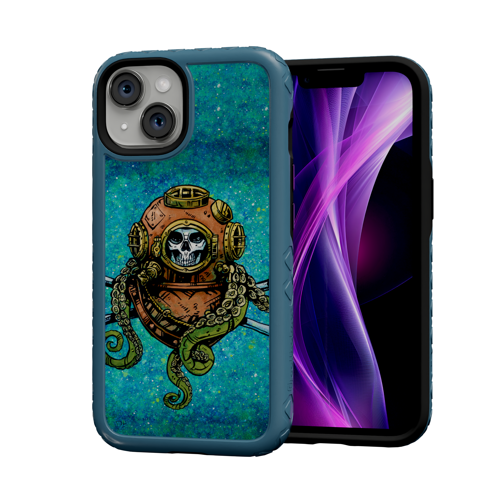 Diver Down by David Lozeau | iPhone 14 Series | Shock-Absorbent MagSafe® Case iPhone 14 / Deep Sea Blue