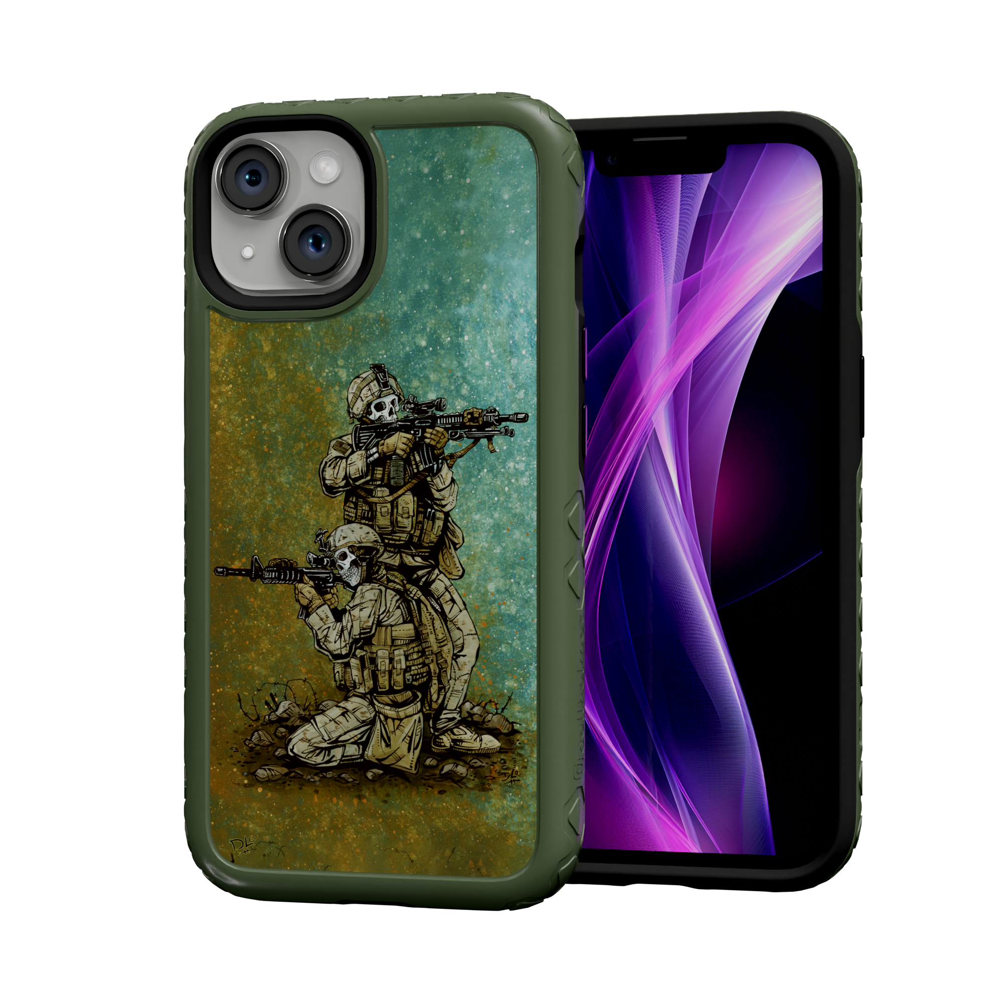 Got Your Six by David Lozeau | iPhone 14 Series | Shock-Absorbent MagSafe® Case iPhone 14 / Olive Drab Green