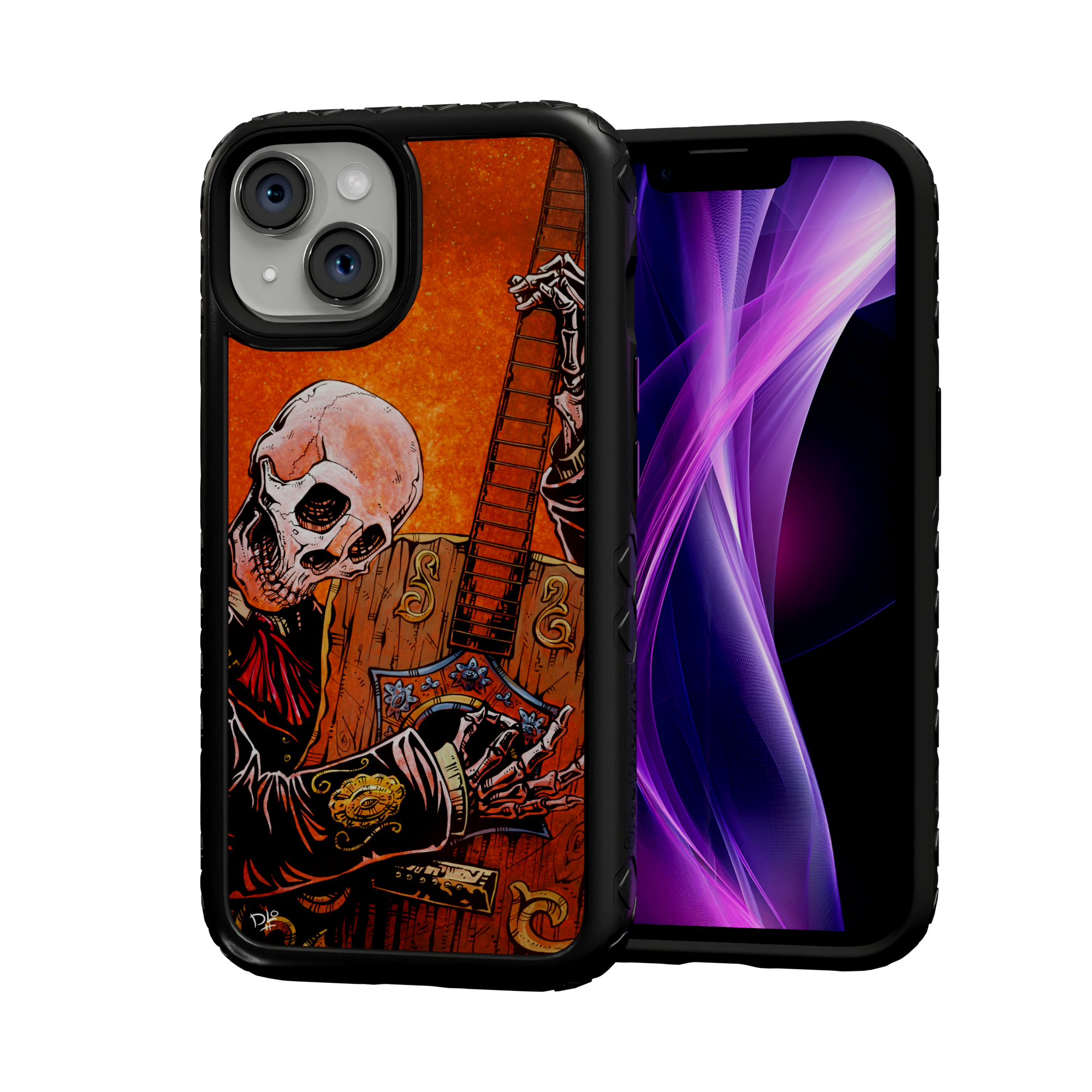 El Guitarrista by David Lozeau | iPhone 14 Series | Shock-Absorbent MagSafe® Case iPhone 14 / Onyx Black