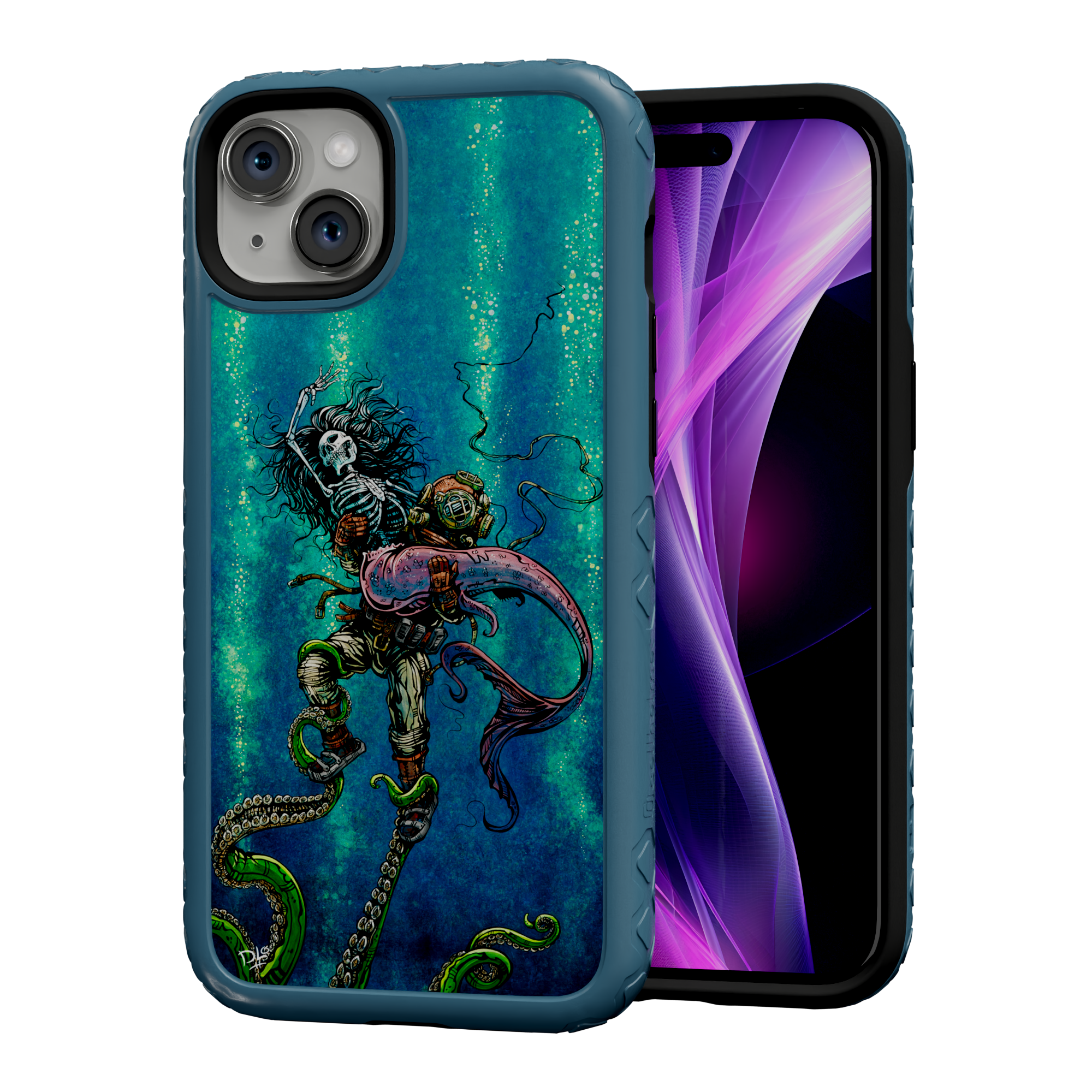 Catch or Release by David Lozeau | iPhone 14 Series | Shock-Absorbent MagSafe® Case iPhone 14 Plus / Deep Sea Blue