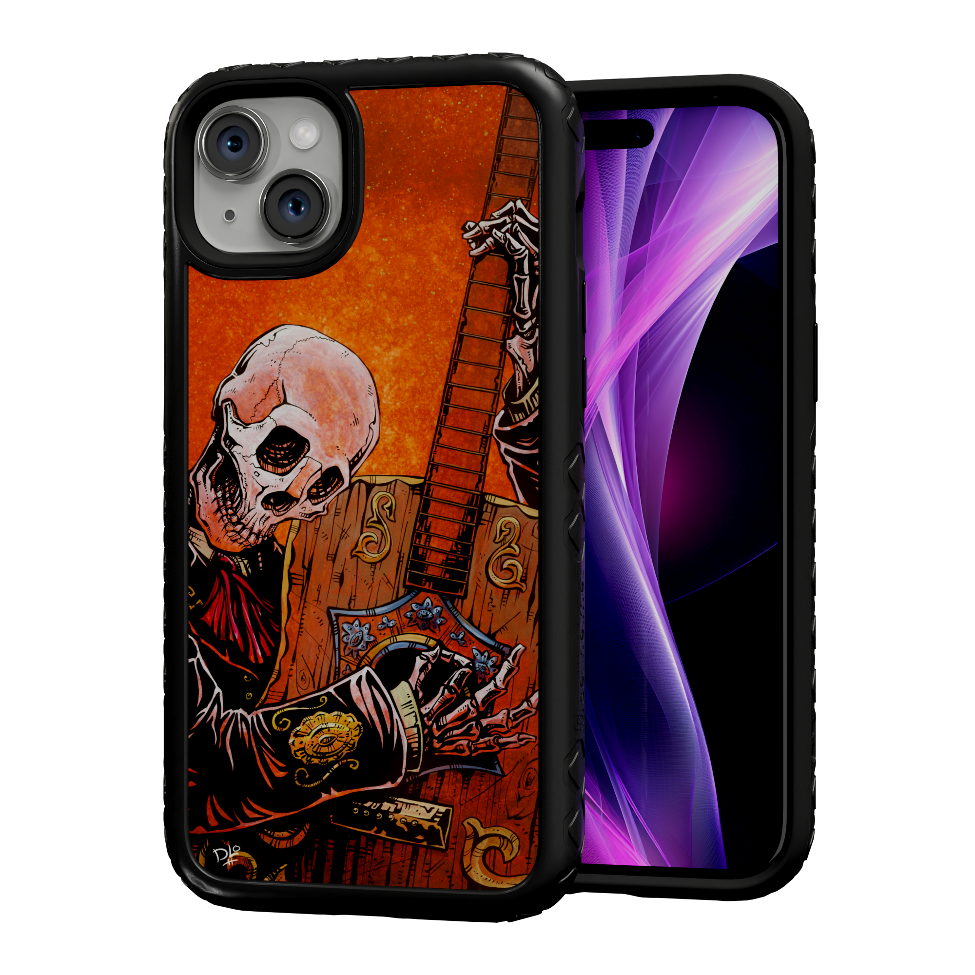 El Guitarrista by David Lozeau | iPhone 14 Series | Shock-Absorbent MagSafe® Case iPhone 14 Plus / Onyx Black