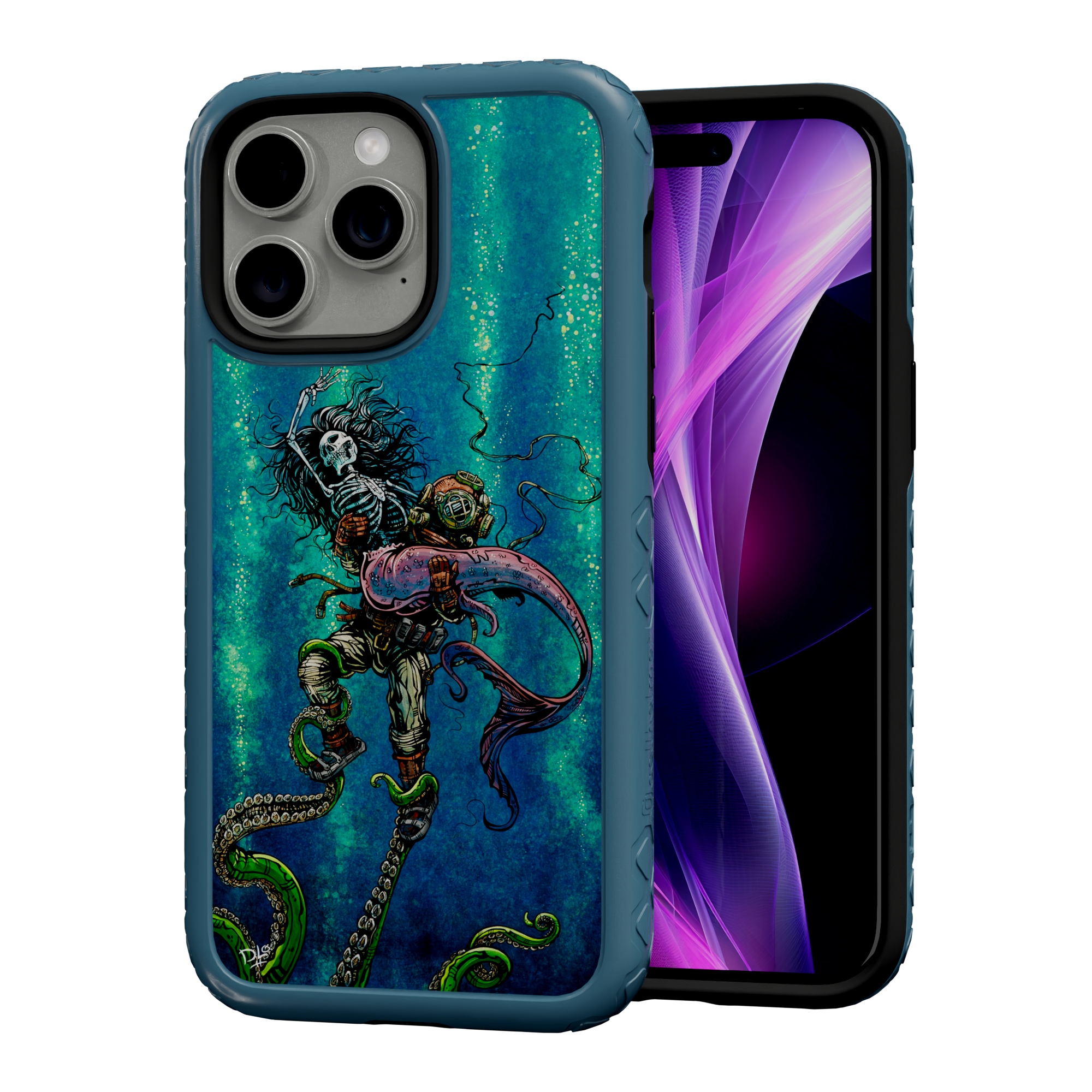 Catch or Release by David Lozeau | iPhone 14 Series | Shock-Absorbent MagSafe® Case iPhone 14 Pro Max / Deep Sea Blue