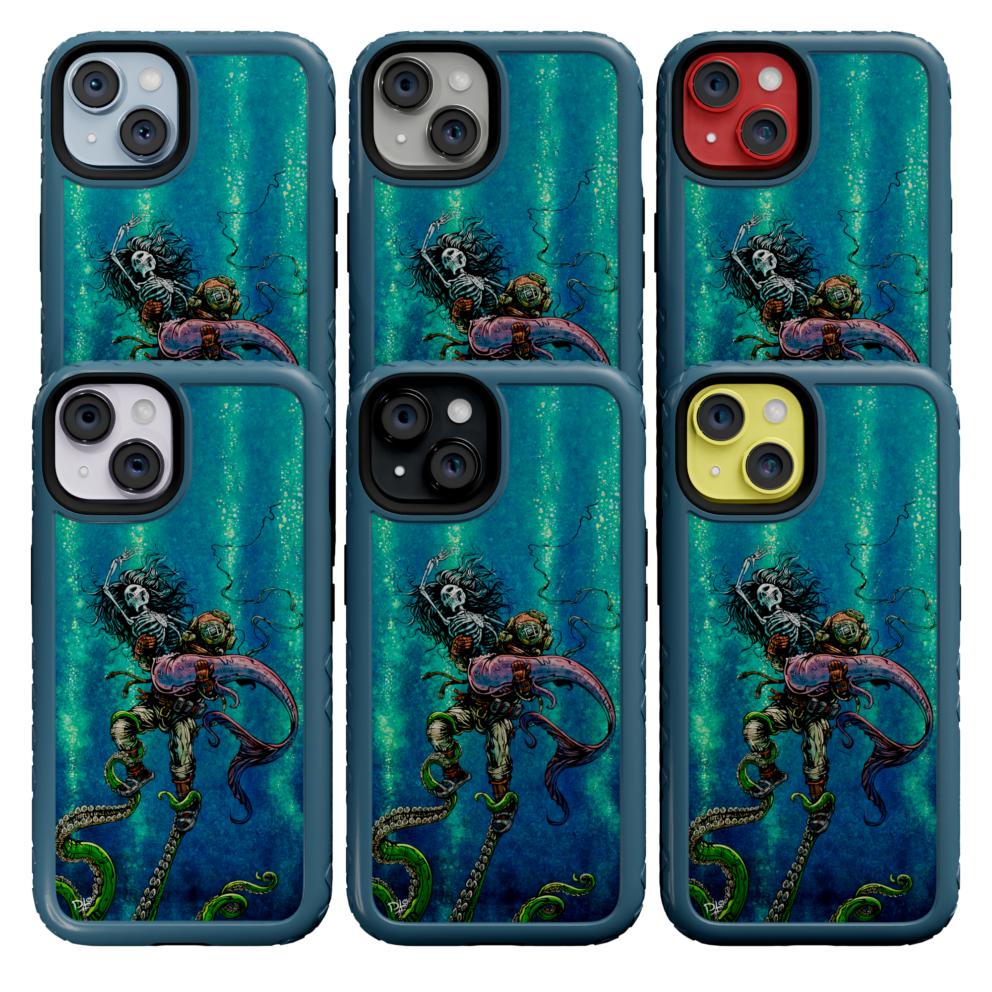 Catch or Release by David Lozeau | iPhone 14 Series | Shock-Absorbent MagSafe® Case iPhone 14 Pro Max / Deep Sea Blue