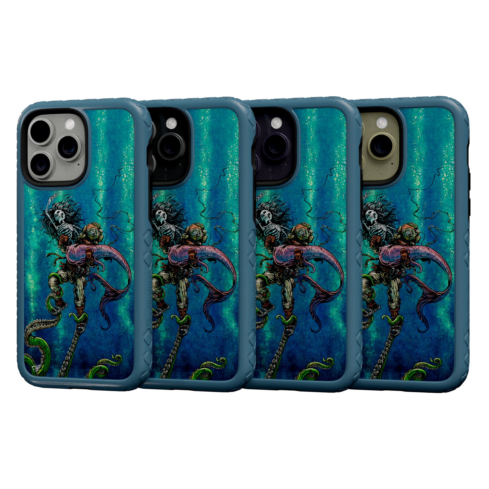 Catch or Release by David Lozeau | iPhone 14 Series | Shock-Absorbent MagSafe® Case iPhone 14 Pro Max / Deep Sea Blue