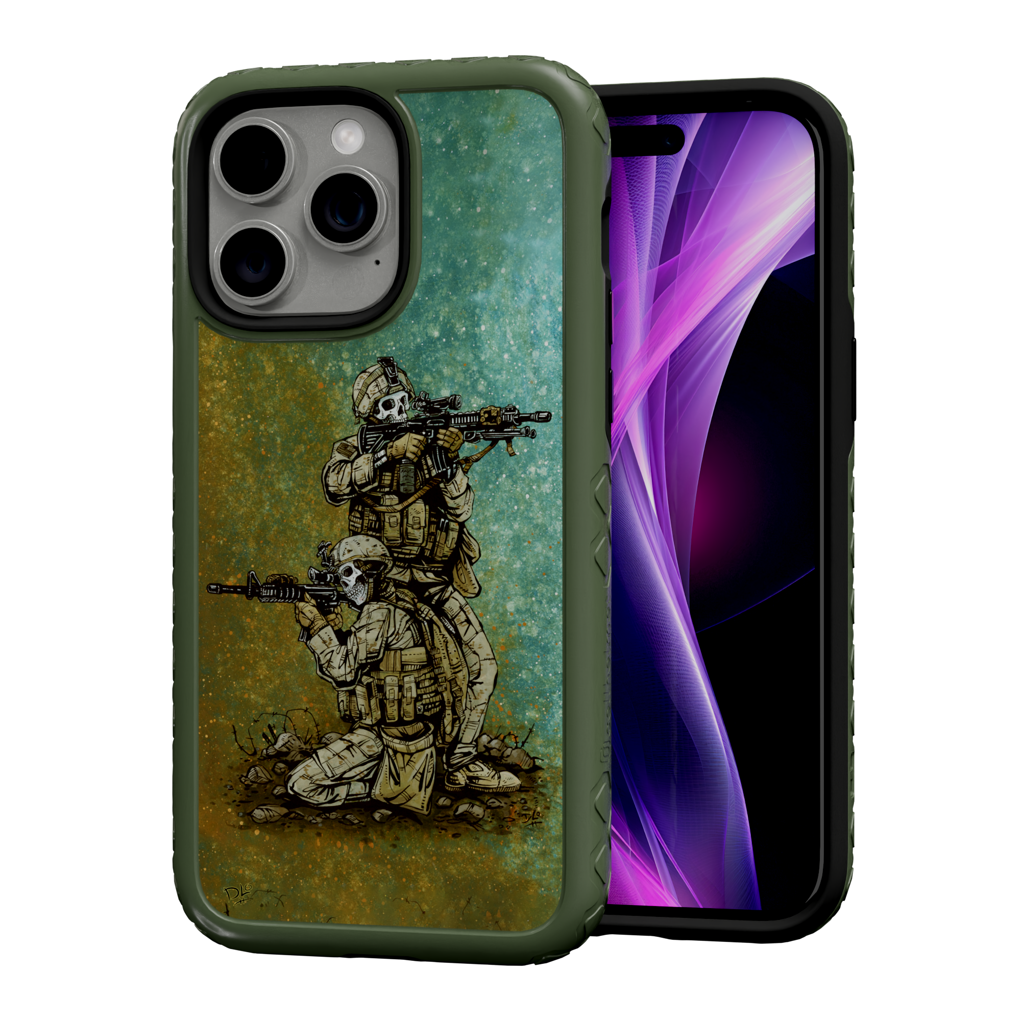 Got Your Six by David Lozeau | iPhone 14 Series | Shock-Absorbent MagSafe® Case iPhone 14 Pro Max / Olive Drab Green