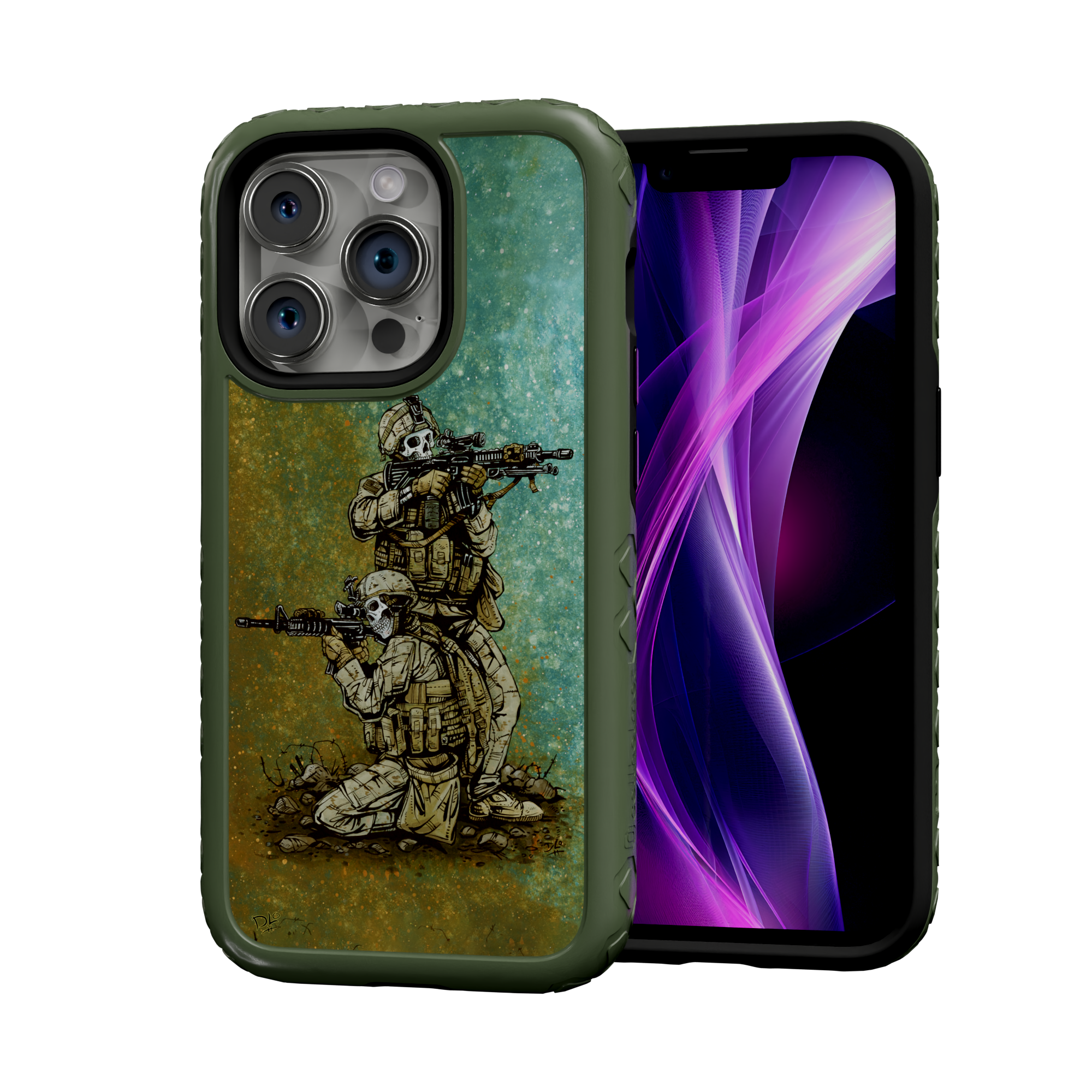 Got Your Six by David Lozeau | iPhone 14 Series | Shock-Absorbent MagSafe® Case iPhone 14 Pro / Olive Drab Green