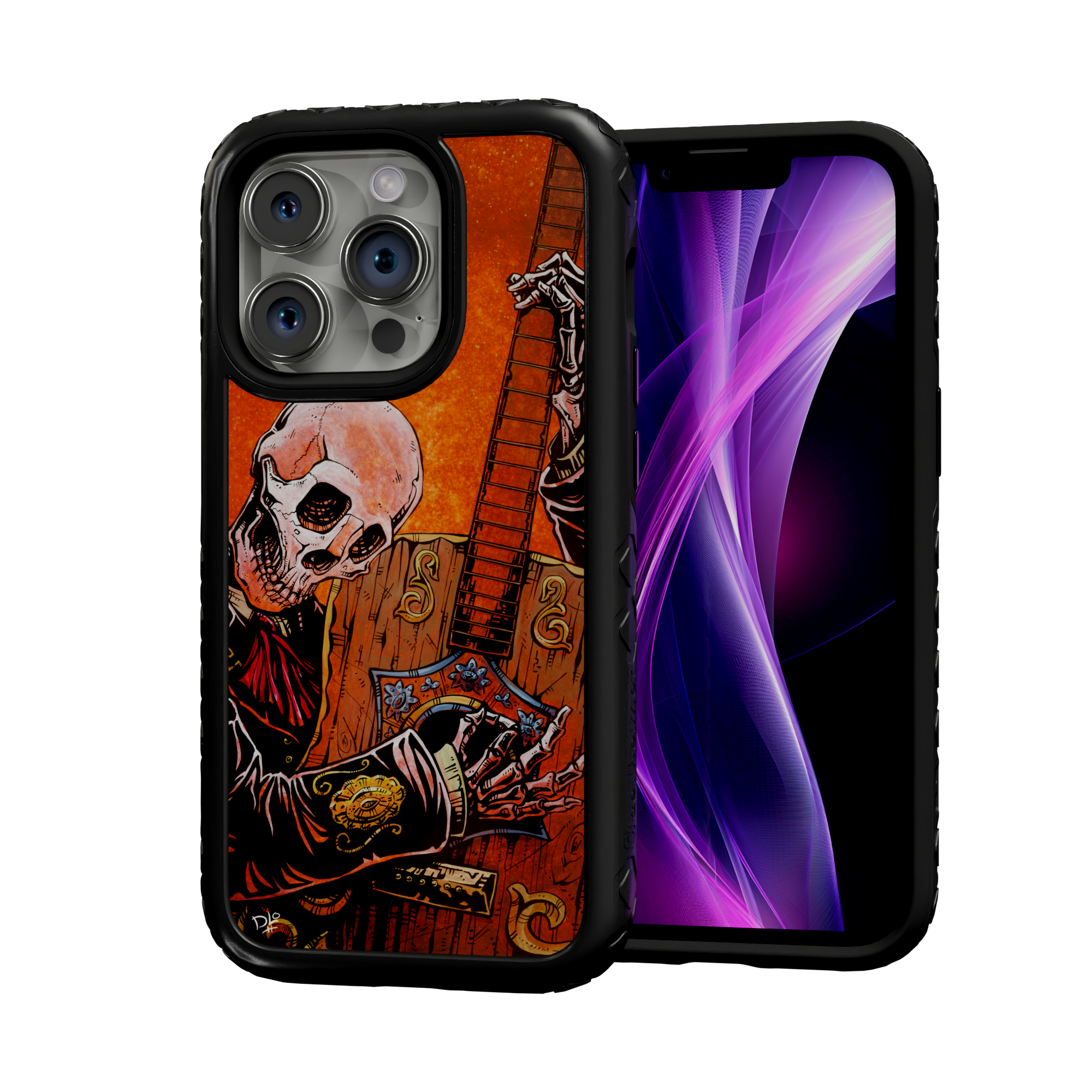 El Guitarrista by David Lozeau | iPhone 14 Series | Shock-Absorbent MagSafe® Case iPhone 14 Pro / Onyx Black