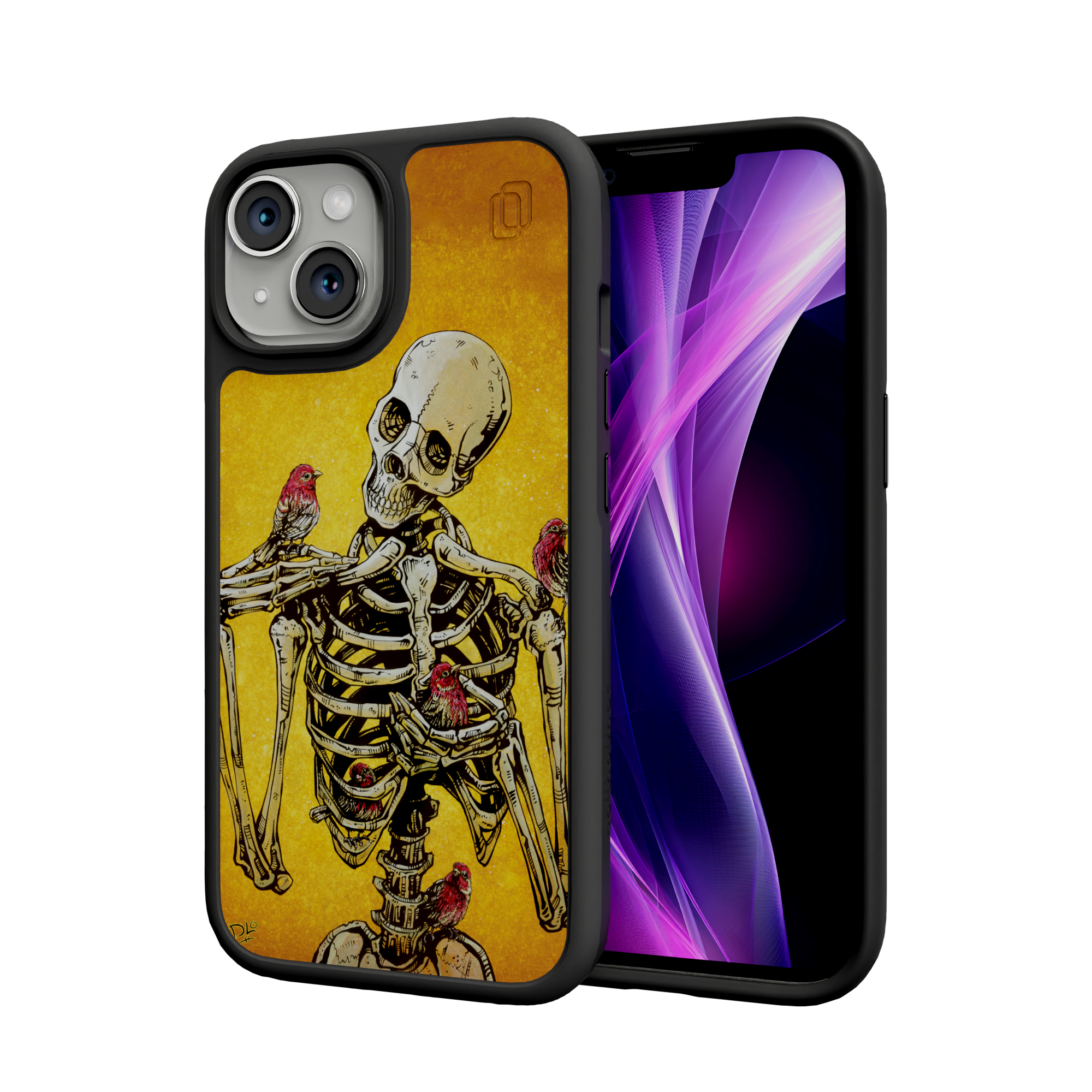 Birds of A Feather by David Lozeau | iPhone 15 Series | Shock-Absorbent MagSafe® Case iPhone 15 / Onyx Black