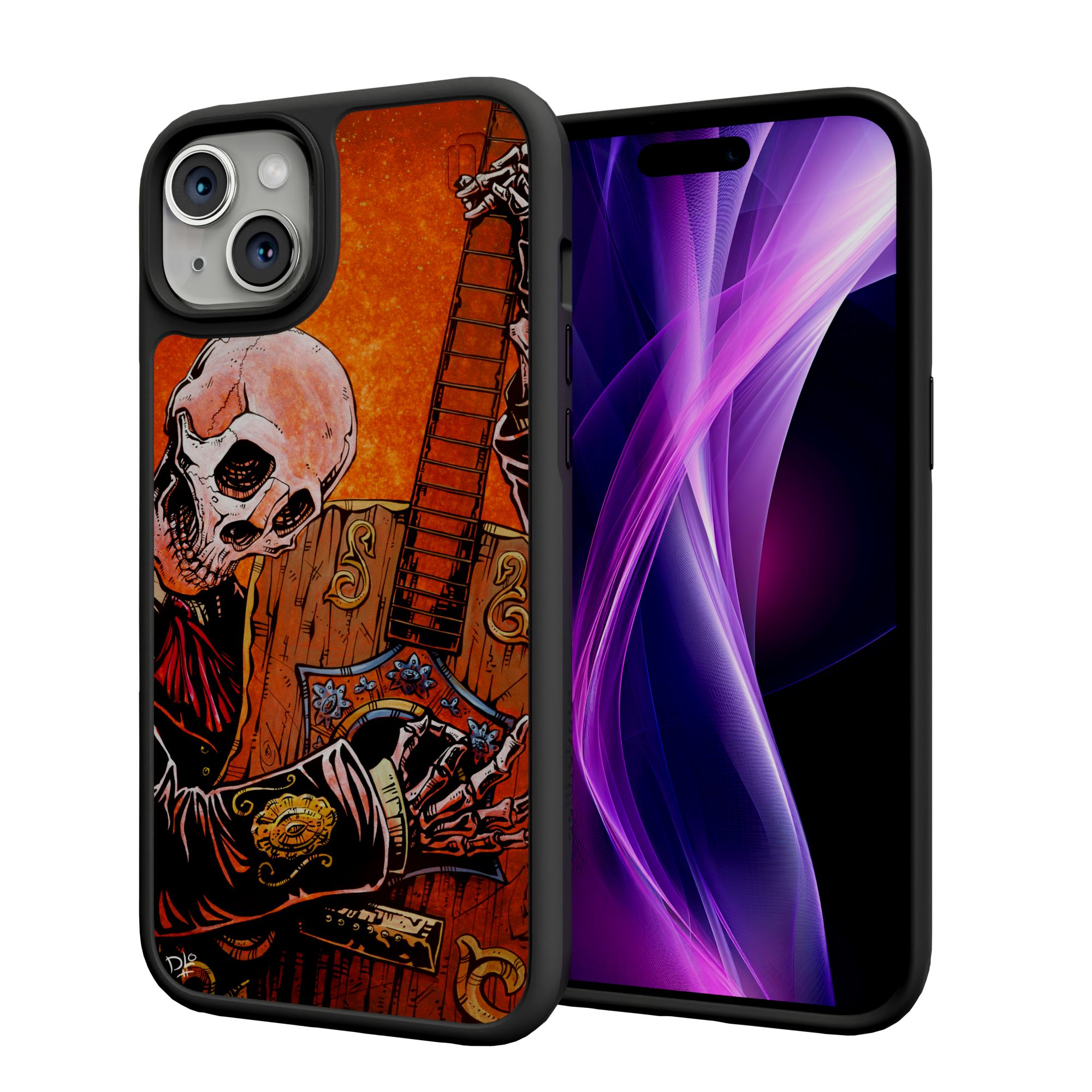 El Guitarrista by David Lozeau | iPhone 15 Series | Shock-Absorbent MagSafe® Case iPhone 15 Plus / Onyx Black