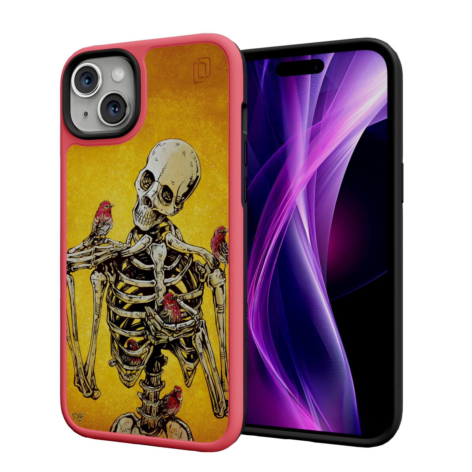 Birds of A Feather by David Lozeau | iPhone 15 Series | Shock-Absorbent MagSafe® Case iPhone 15 Plus / Scarlet Red