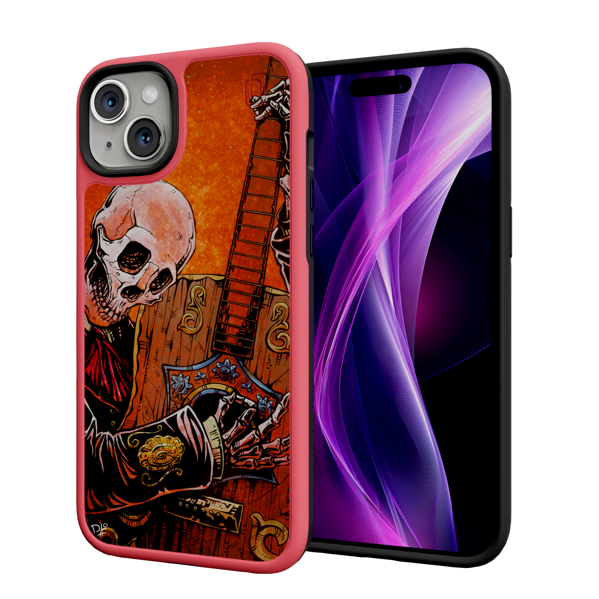 El Guitarrista by David Lozeau | iPhone 15 Series | Shock-Absorbent MagSafe® Case iPhone 15 Plus / Scarlet Red