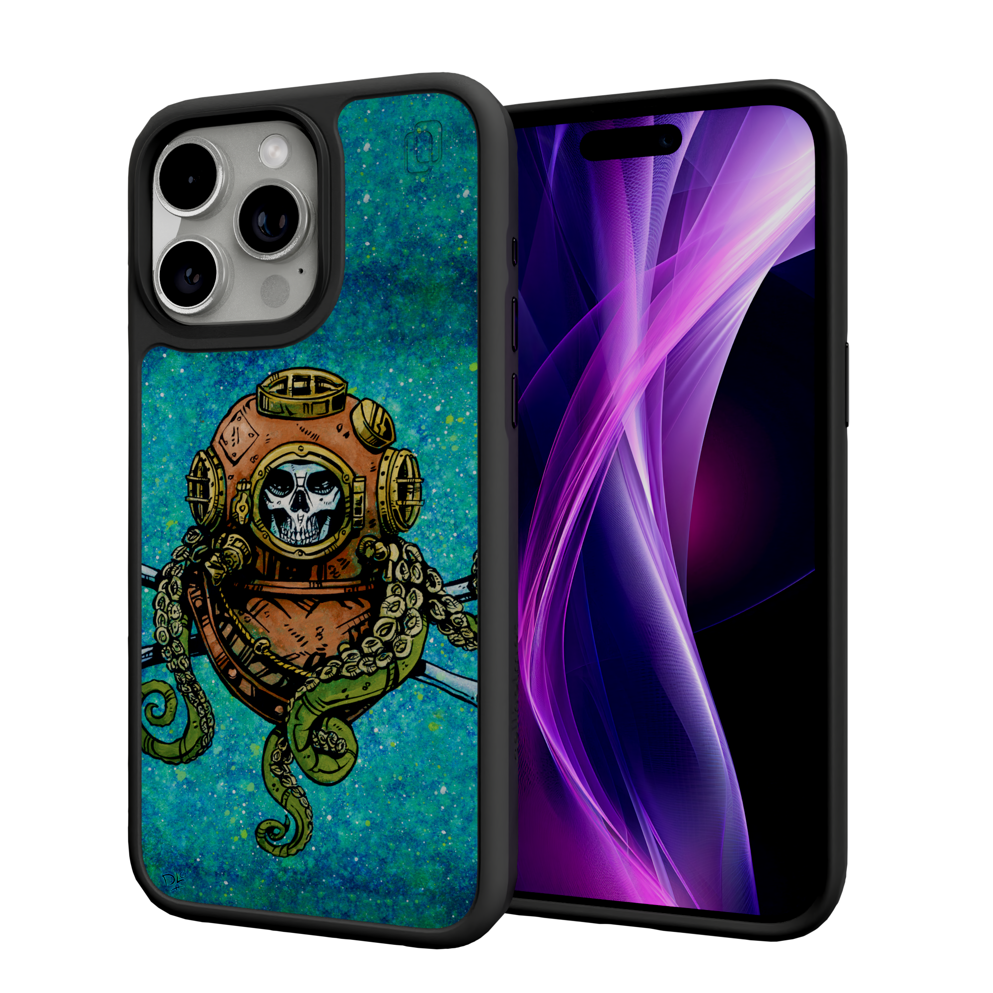 Diver Down by David Lozeau | iPhone 15 Series | Shock-Absorbent MagSafe® Case iPhone 15 Pro Max / Onyx Black