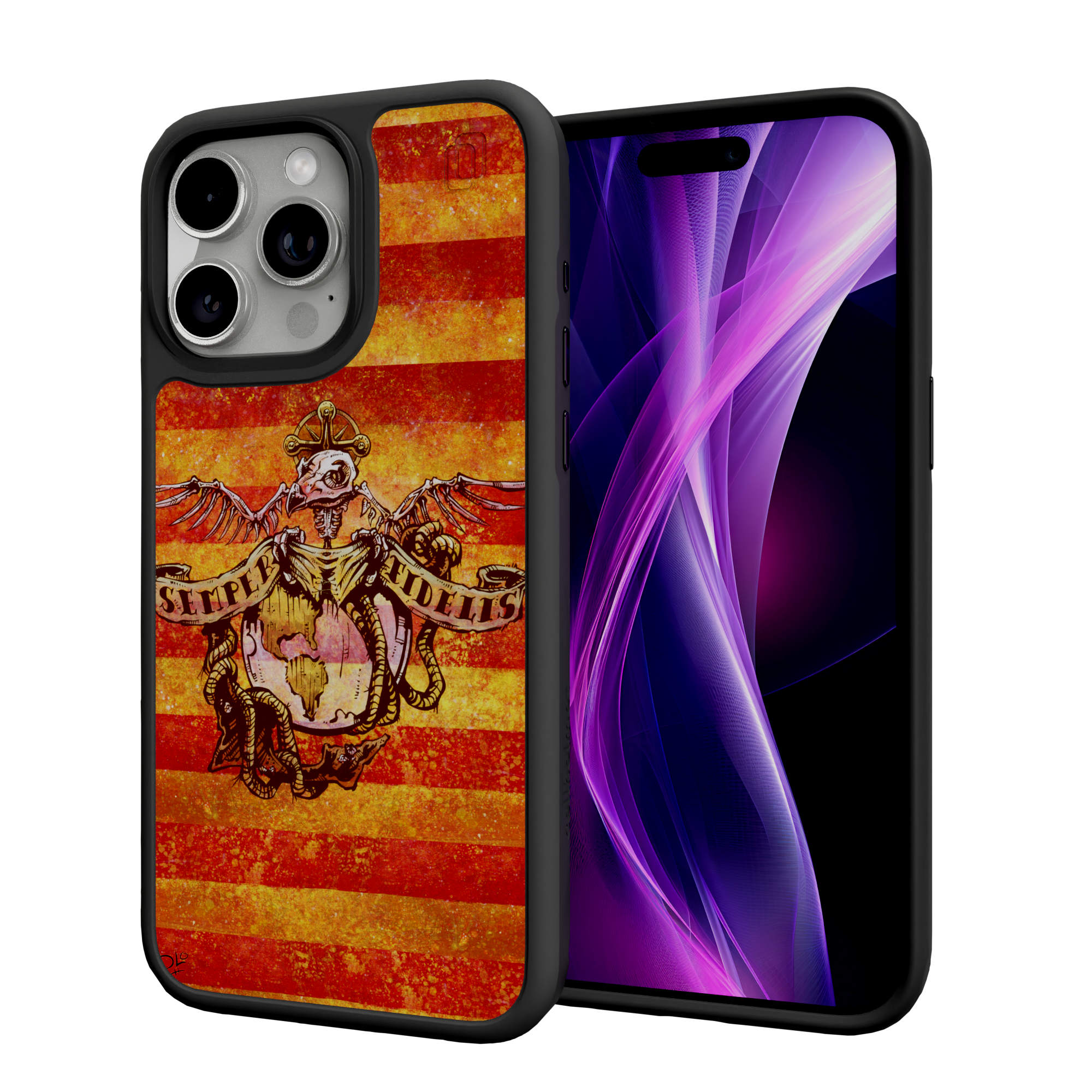 Semper Fidelis by David Lozeau | iPhone 15 Series | Shock-Absorbent MagSafe® Case iPhone 15 Pro Max / Onyx Black