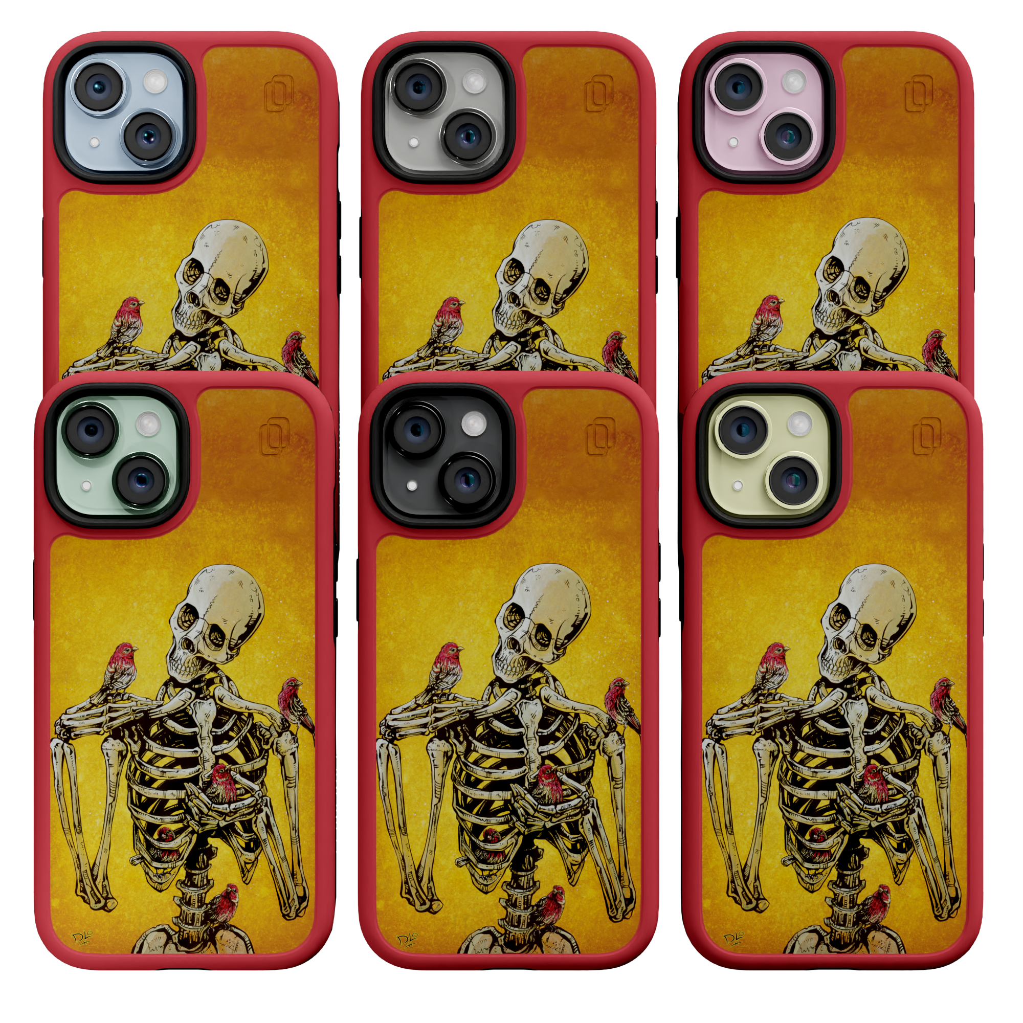 Birds of A Feather by David Lozeau | iPhone 15 Series | Shock-Absorbent MagSafe® Case iPhone 15 Pro Max / Scarlet Red