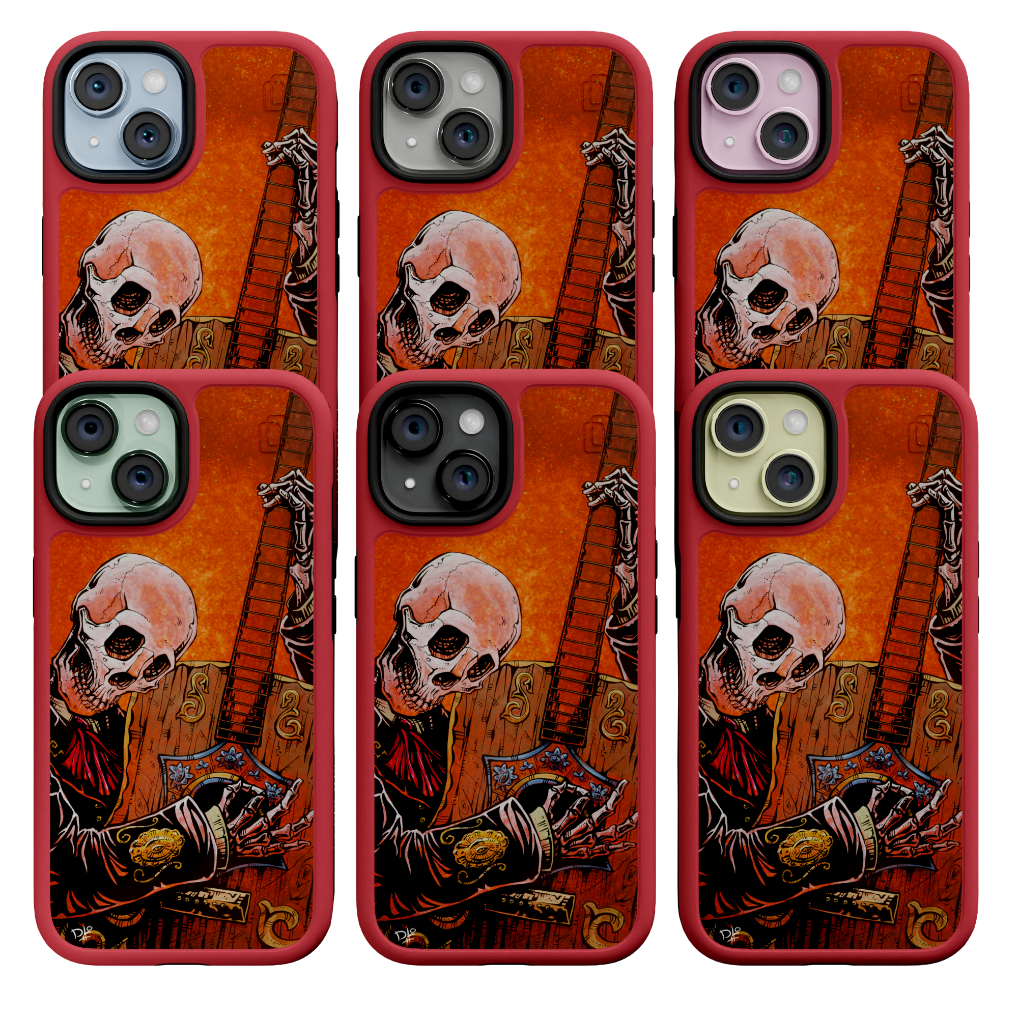 El Guitarrista by David Lozeau | iPhone 15 Series | Shock-Absorbent MagSafe® Case iPhone 15 Pro Max / Scarlet Red