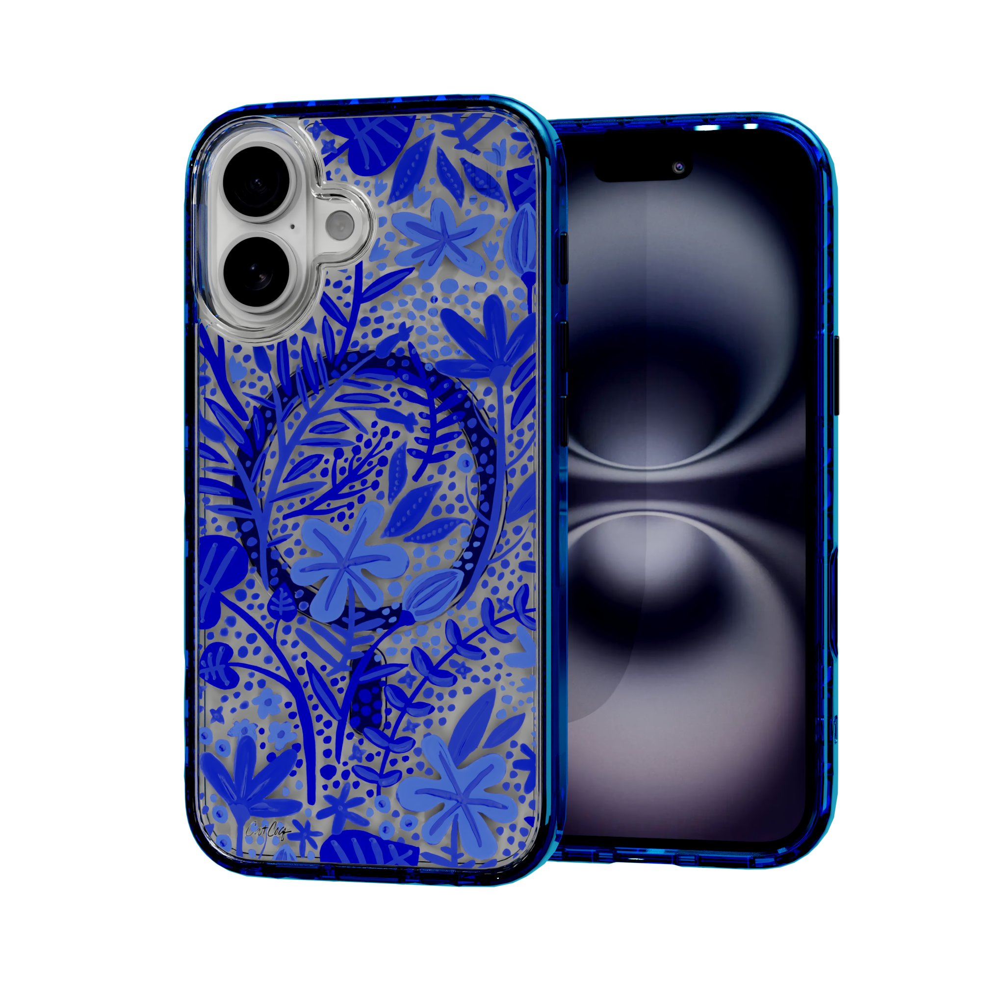 Garden Navy by CatCoq | iPhone 16 Series |  MagSafe® Case iPhone 16 / Bermuda Blue