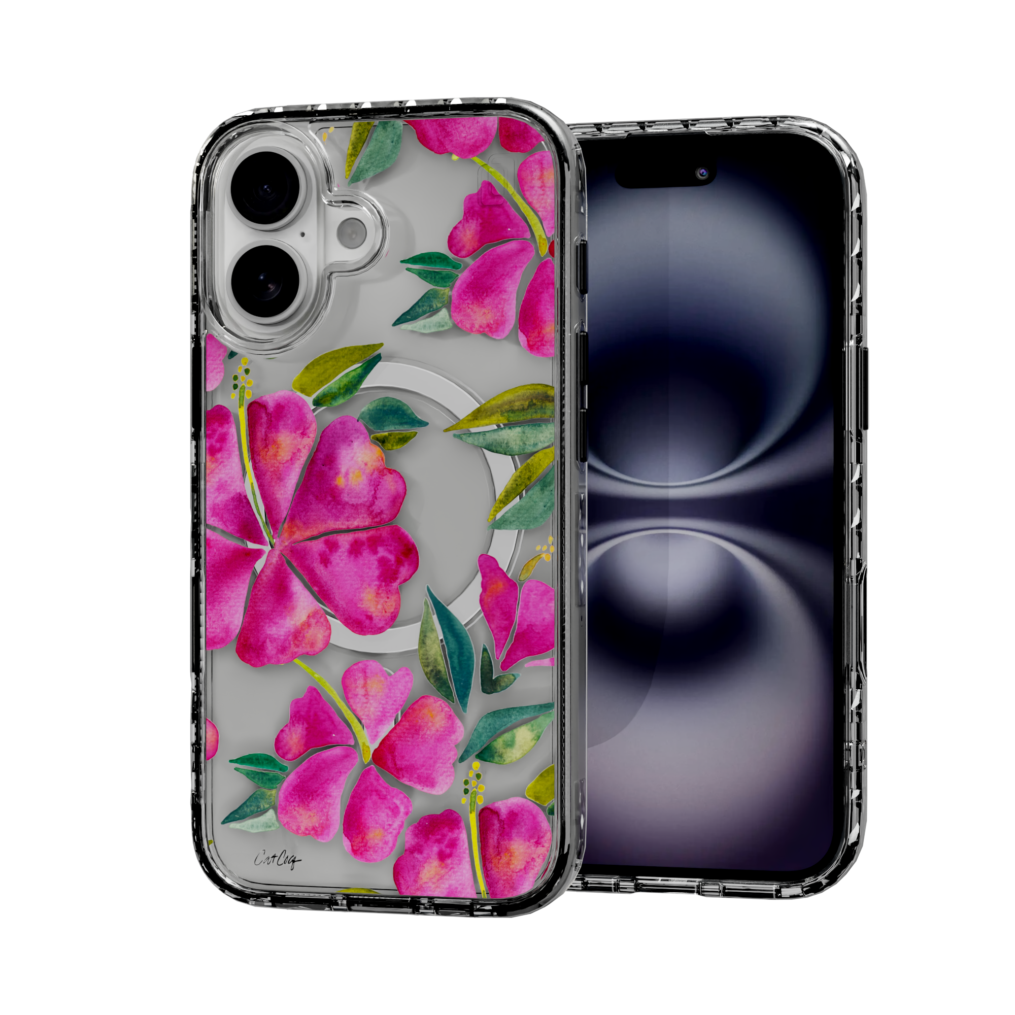 Hibiscus Bloom by CatCoq | iPhone 16 Series |  MagSafe® Case iPhone 16 / Crystal Clear