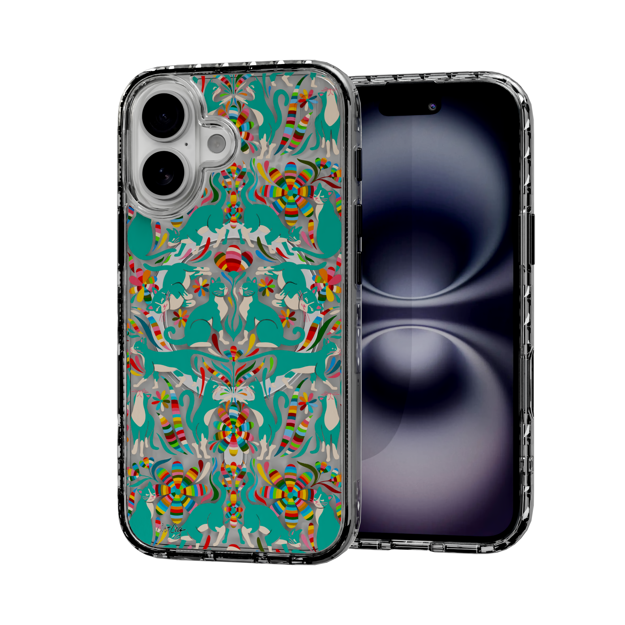 Otomi Cats by CatCoq | iPhone 16 Series |  MagSafe® Case iPhone 16 / Crystal Clear