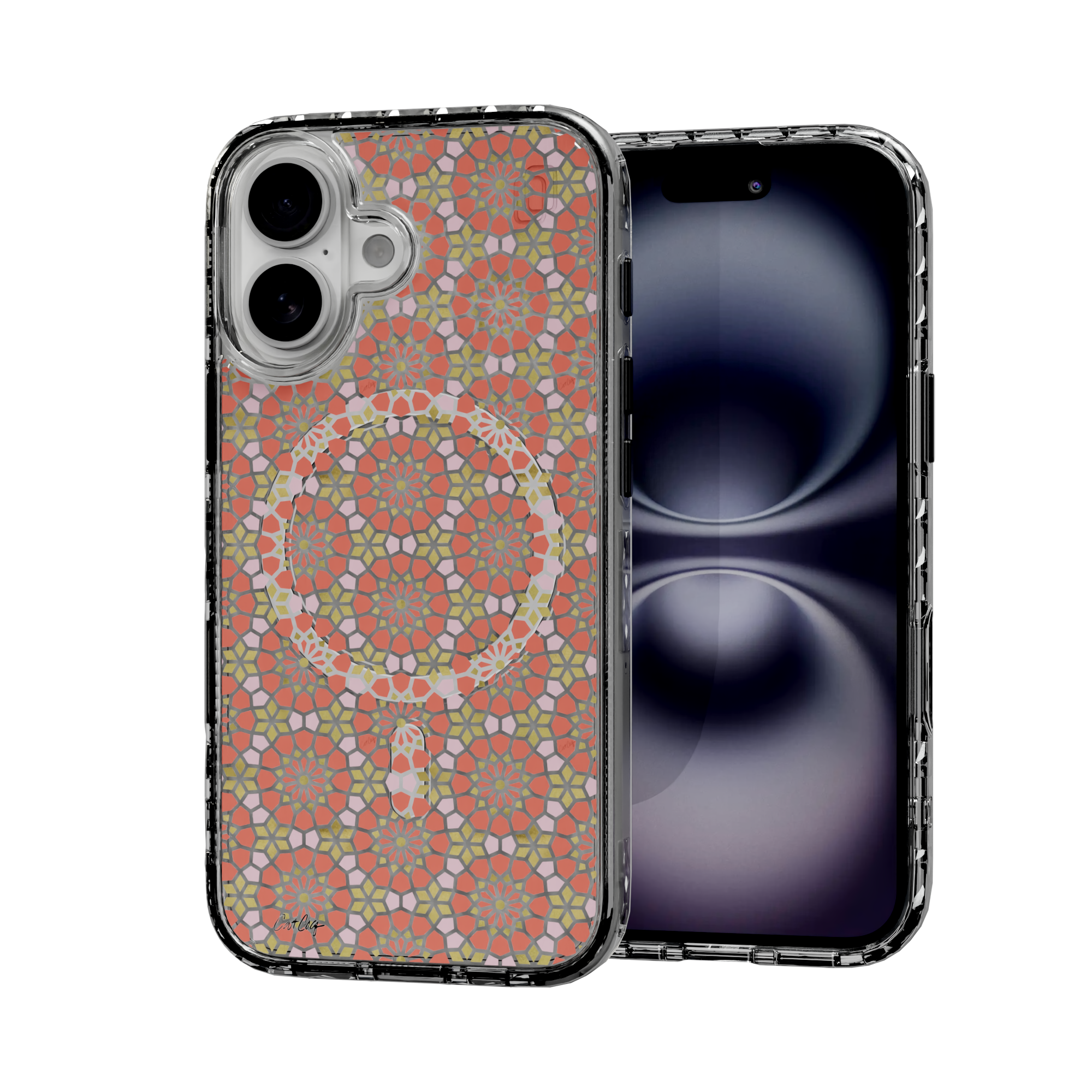 Persian Coral by CatCoq | iPhone 16 Series |  MagSafe® Case iPhone 16 / Crystal Clear