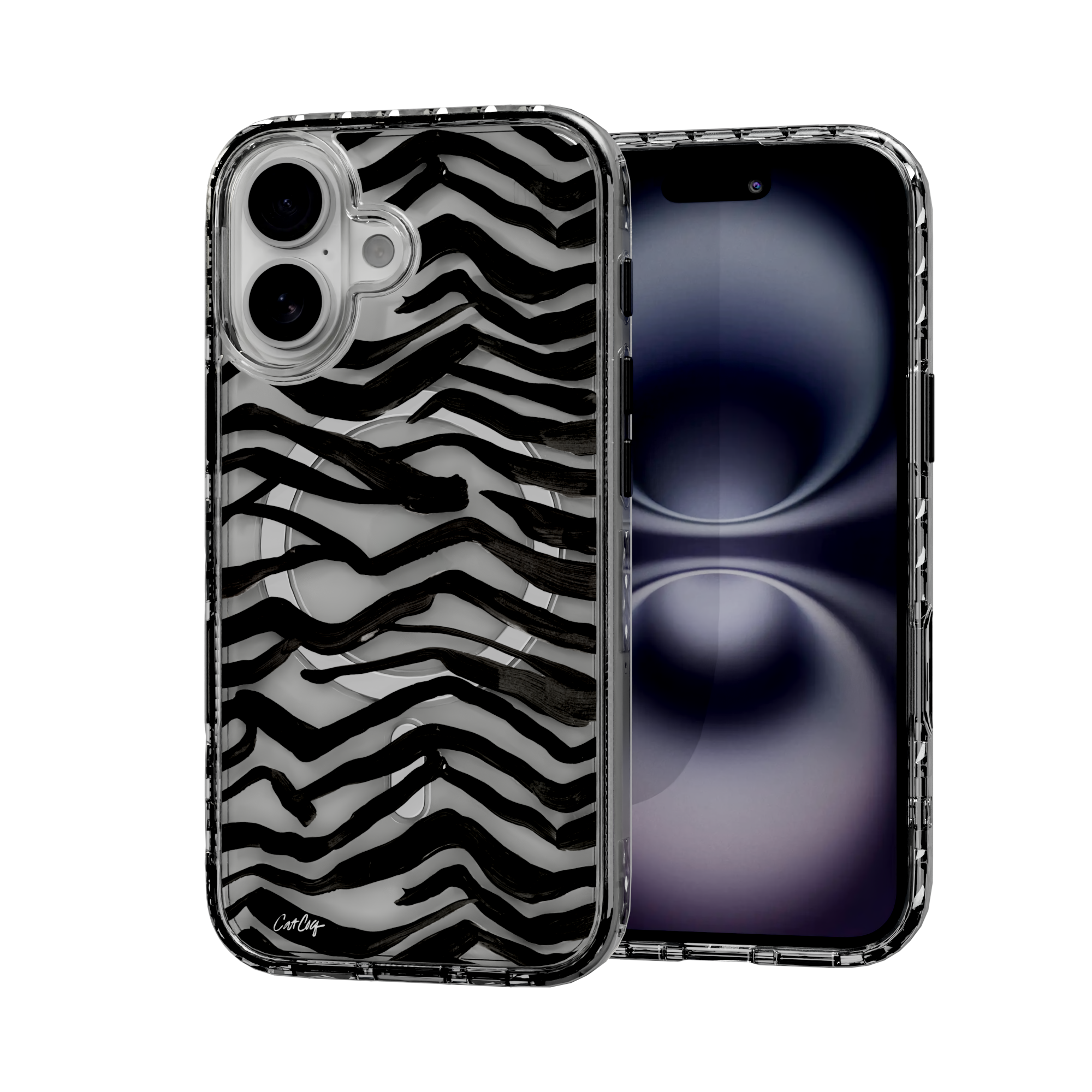 Zebra Black by CatCoq | iPhone 16 Series |  MagSafe® Case iPhone 16 / Crystal Clear