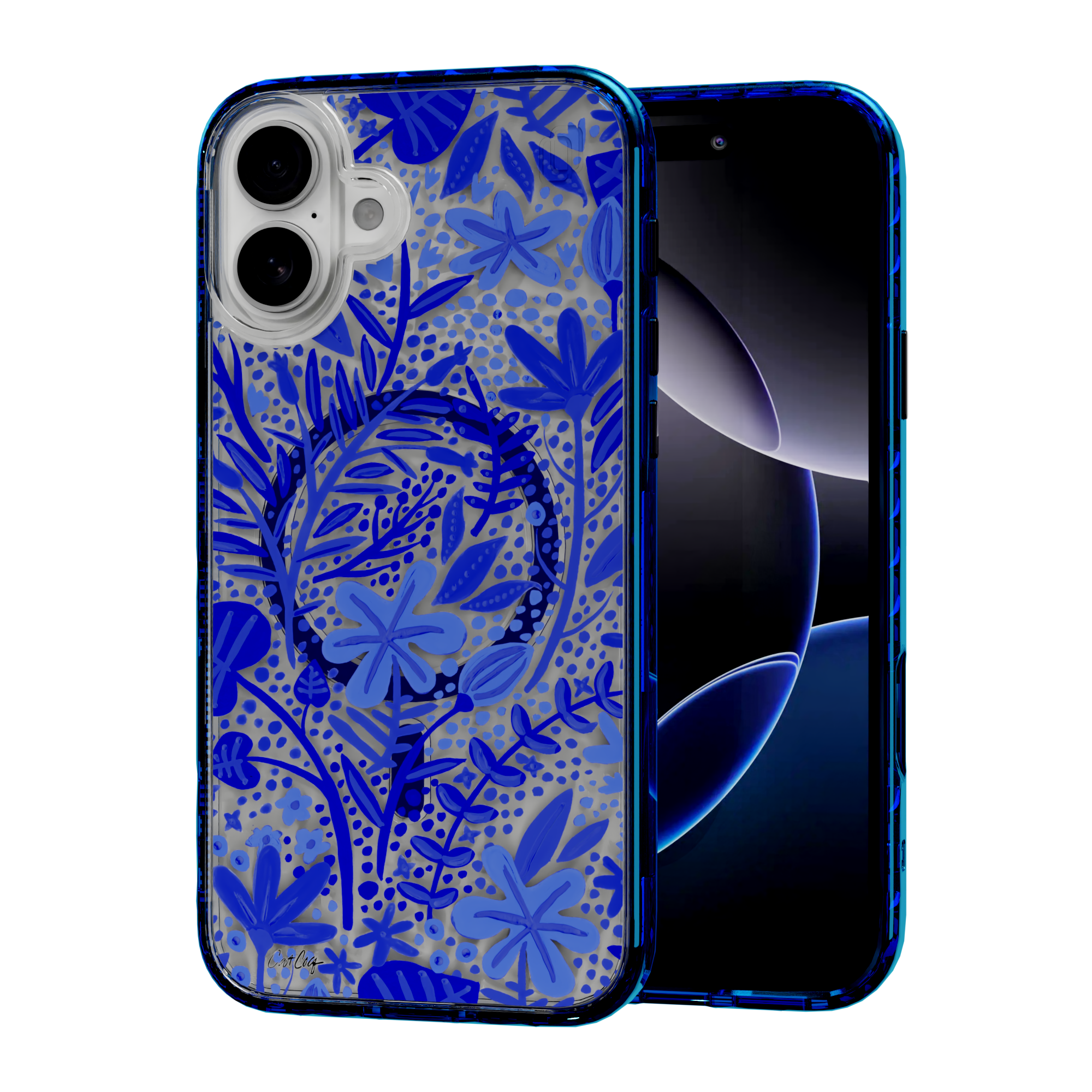 Garden Navy by CatCoq | iPhone 16 Series |  MagSafe® Case iPhone 16 Plus / Bermuda Blue