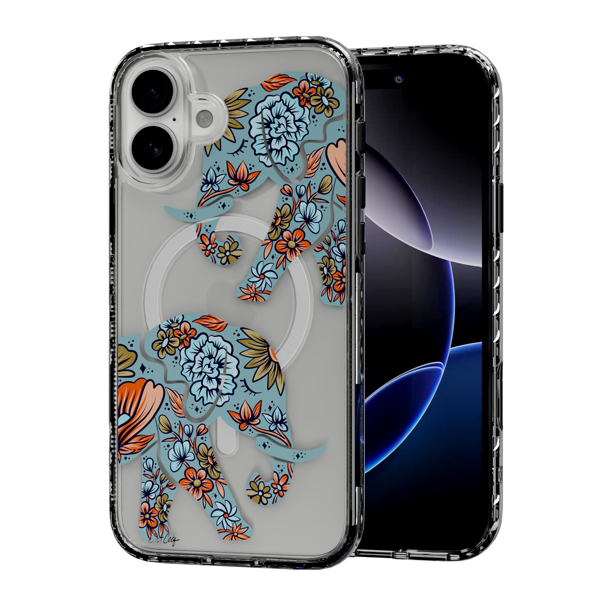 Porcelain Elephant by CatCoq | iPhone 16 Series |  MagSafe® Case iPhone 16 Plus / Crystal Clear