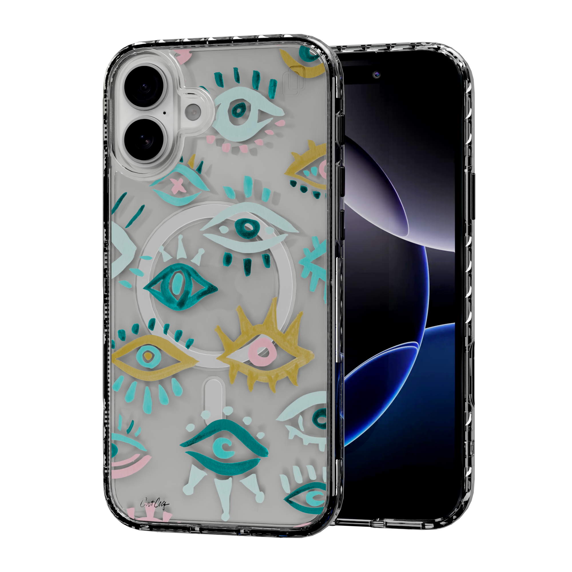 Mystic Eyes by CatCoq | iPhone 16 Series |  MagSafe® Case iPhone 16 Plus / Crystal Clear