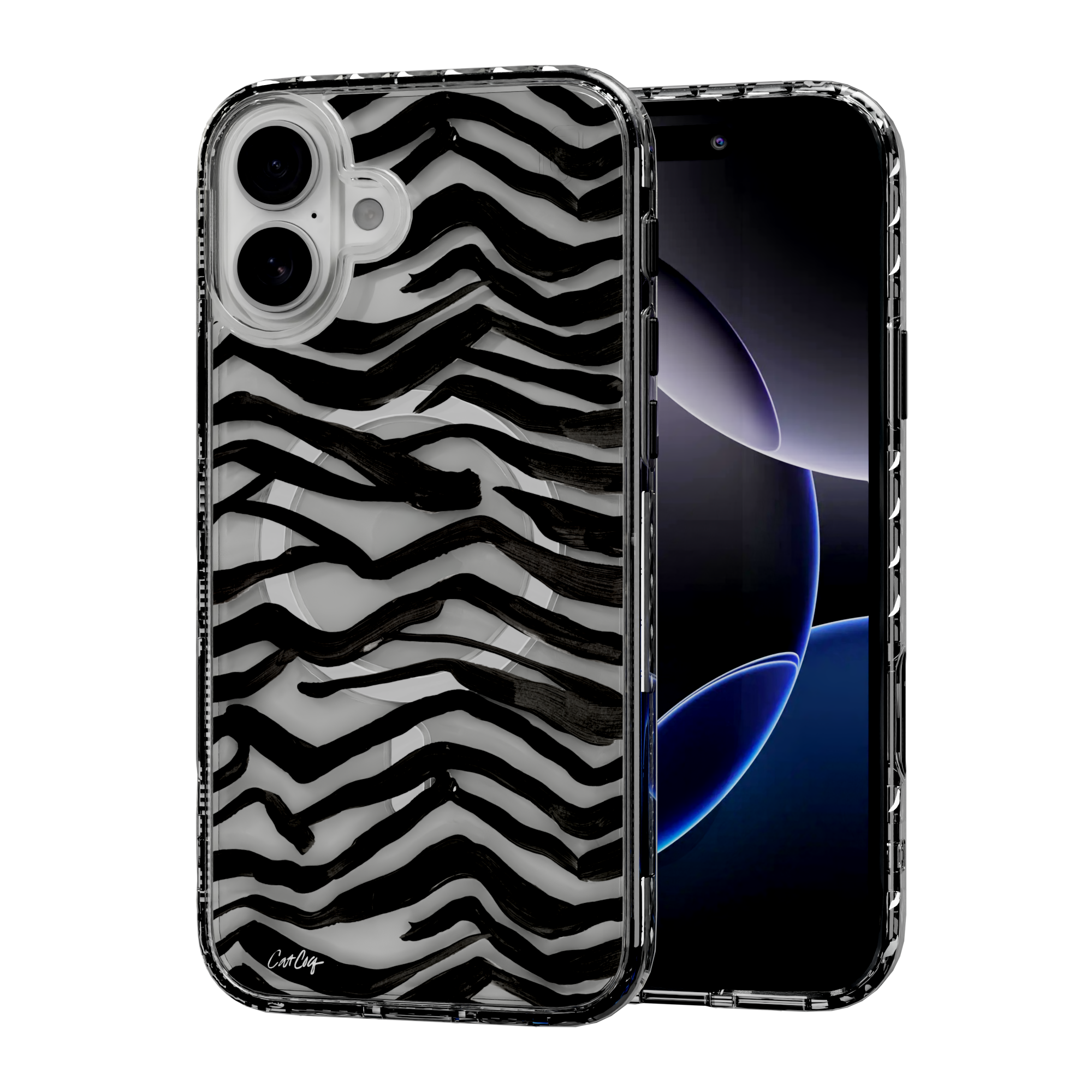 Zebra Black by CatCoq | iPhone 16 Series |  MagSafe® Case iPhone 16 Plus / Crystal Clear