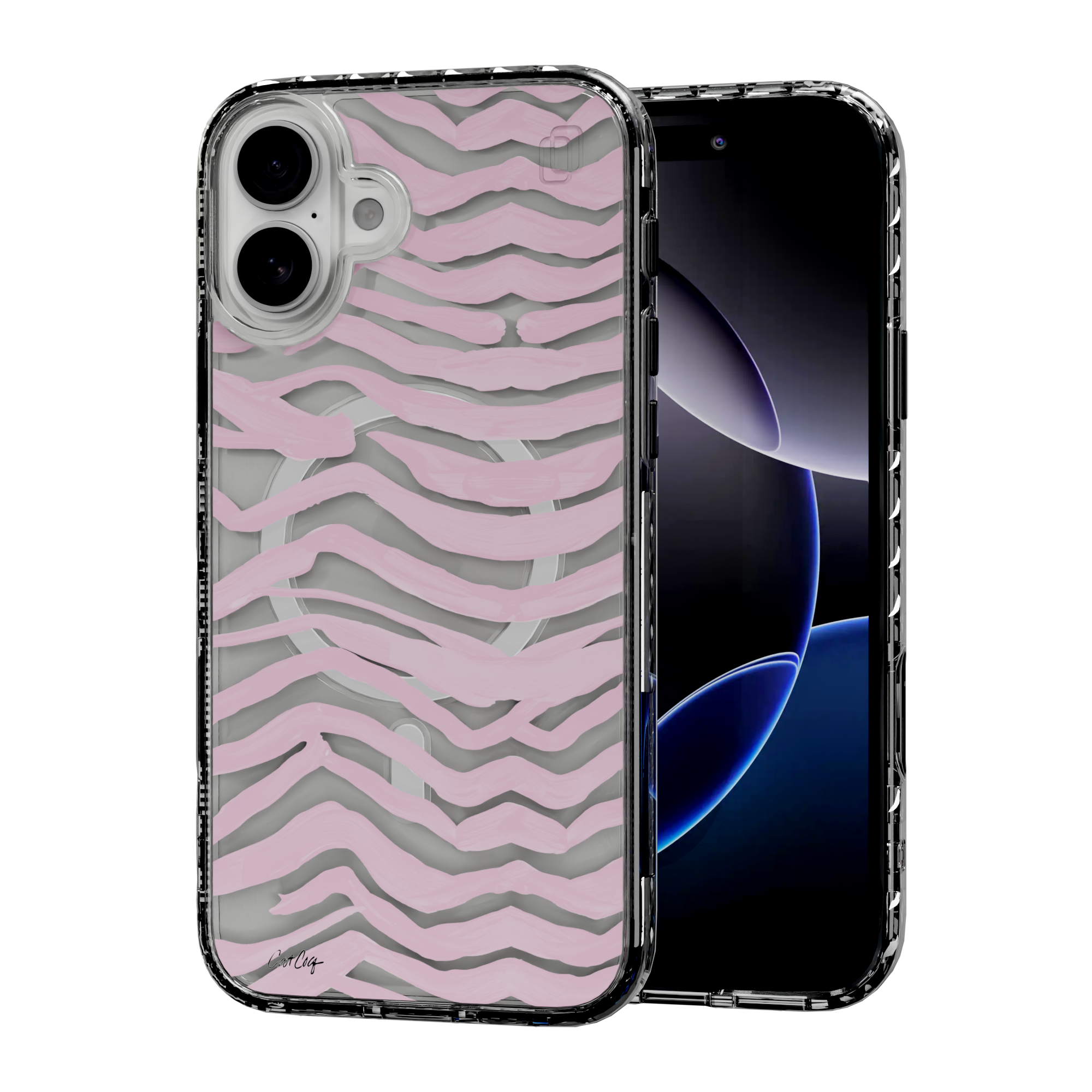 Zebra Blush by CatCoq | iPhone 16 Series |  MagSafe® Case iPhone 16 Plus / Crystal Clear