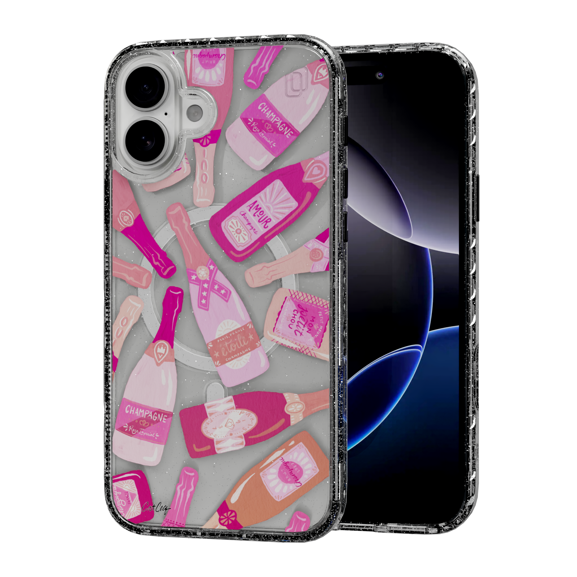 French Champagne by CatCoq | iPhone 16 Series |  MagSafe® Case iPhone 16 Plus / Crystal Clear Sparkle