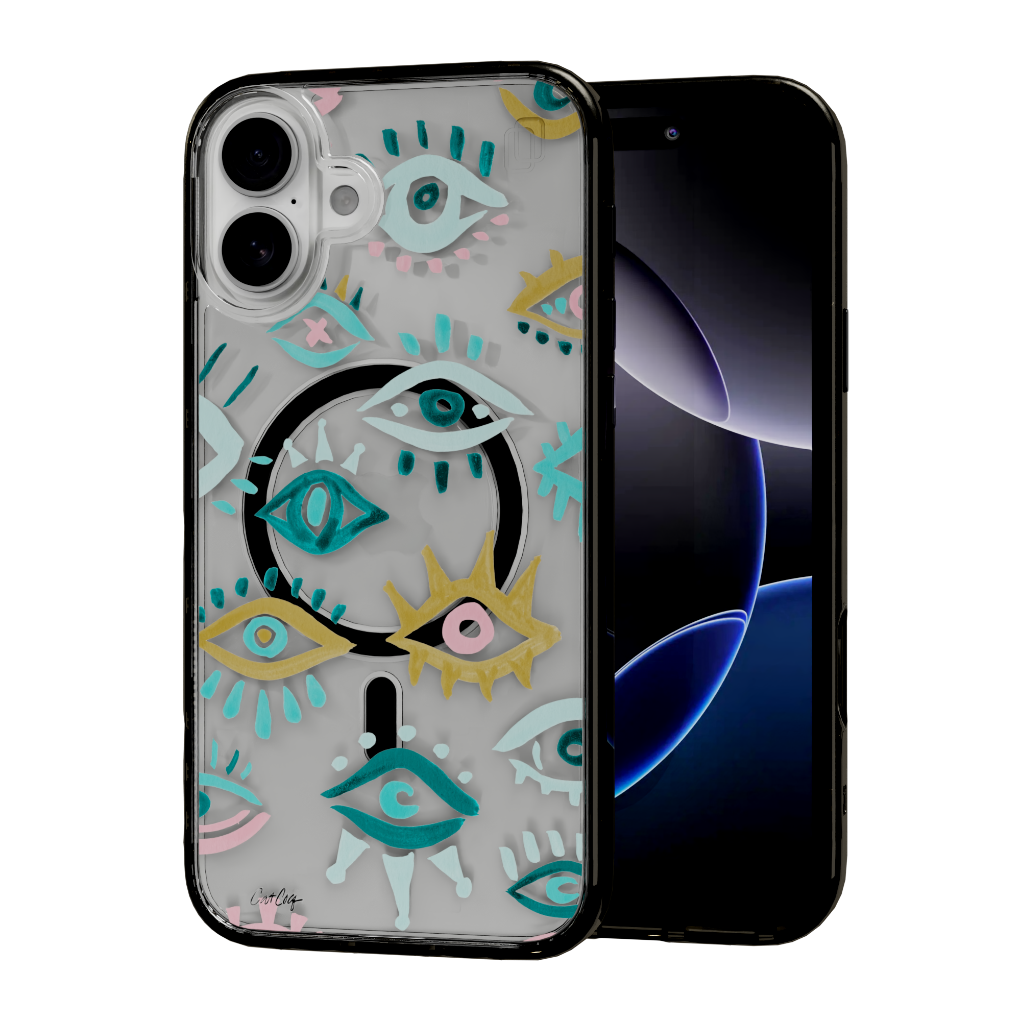 Mystic Eyes by CatCoq | iPhone 16 Series |  MagSafe® Case iPhone 16 Plus / Onyx Black