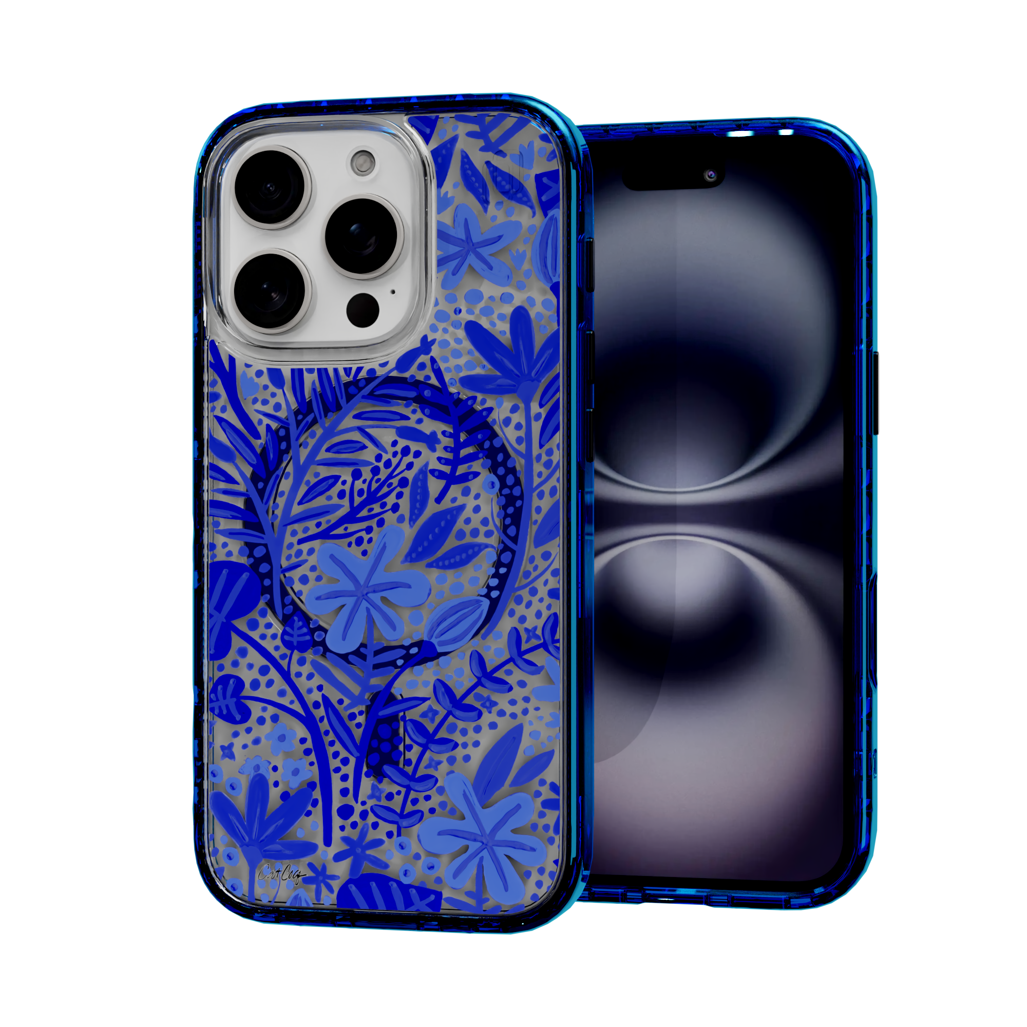 Garden Navy by CatCoq | iPhone 16 Series |  MagSafe® Case iPhone 16 Pro / Bermuda Blue