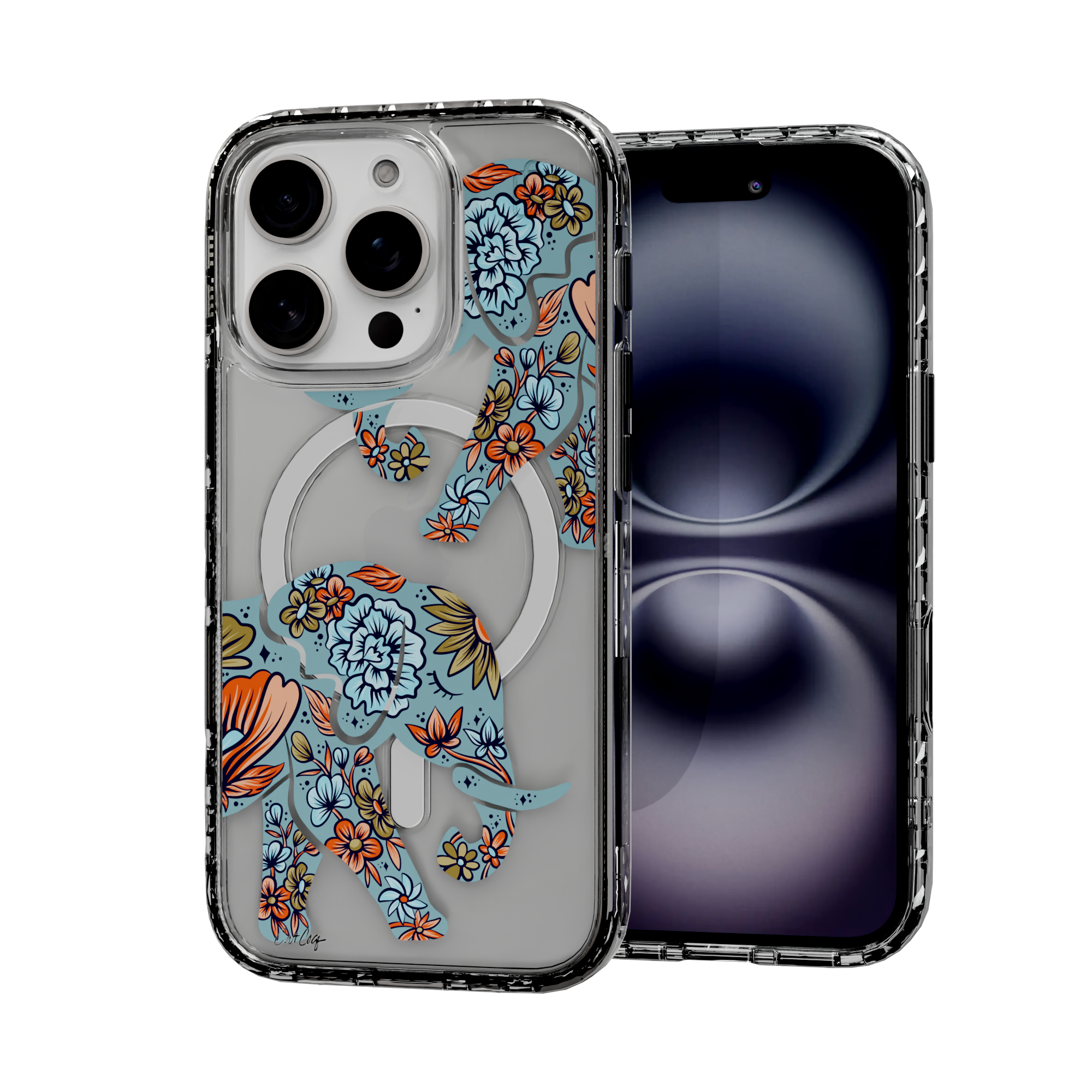 Porcelain Elephant by CatCoq | iPhone 16 Series |  MagSafe® Case iPhone 16 Pro / Crystal Clear