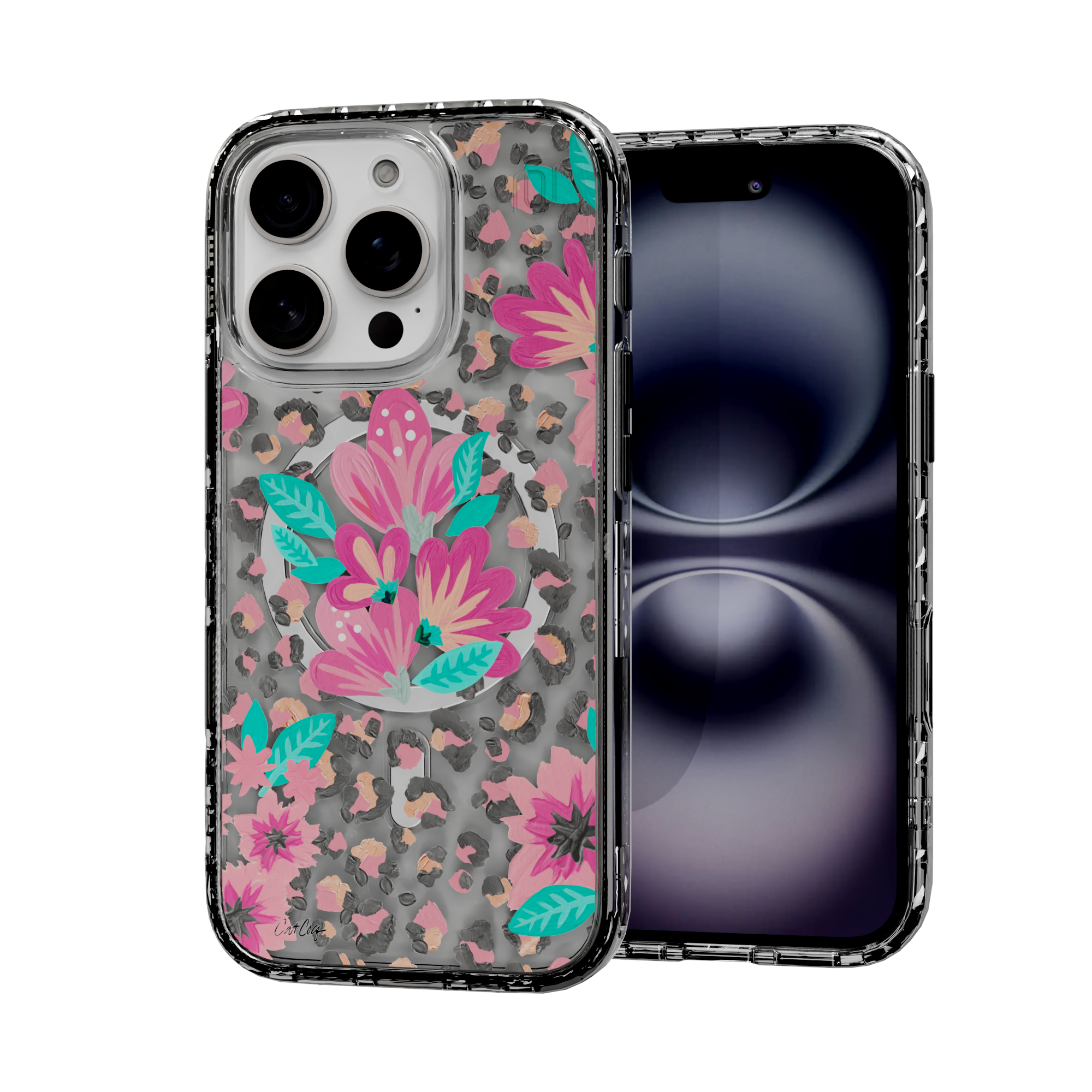 Floral Leopard by CatCoq | iPhone 16 Series |  MagSafe® Case iPhone 16 Pro / Crystal Clear