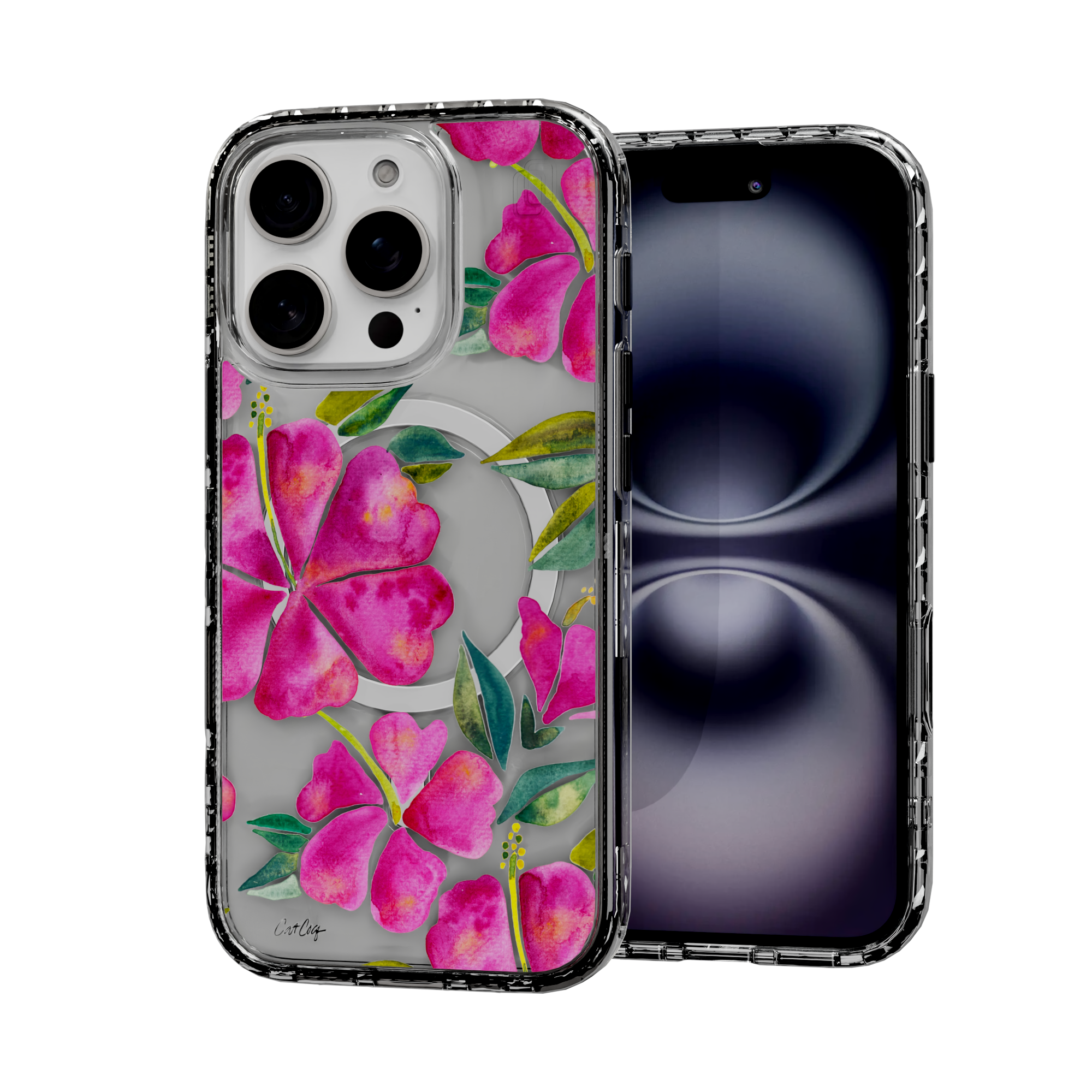 Hibiscus Bloom by CatCoq | iPhone 16 Series |  MagSafe® Case iPhone 16 Pro / Crystal Clear