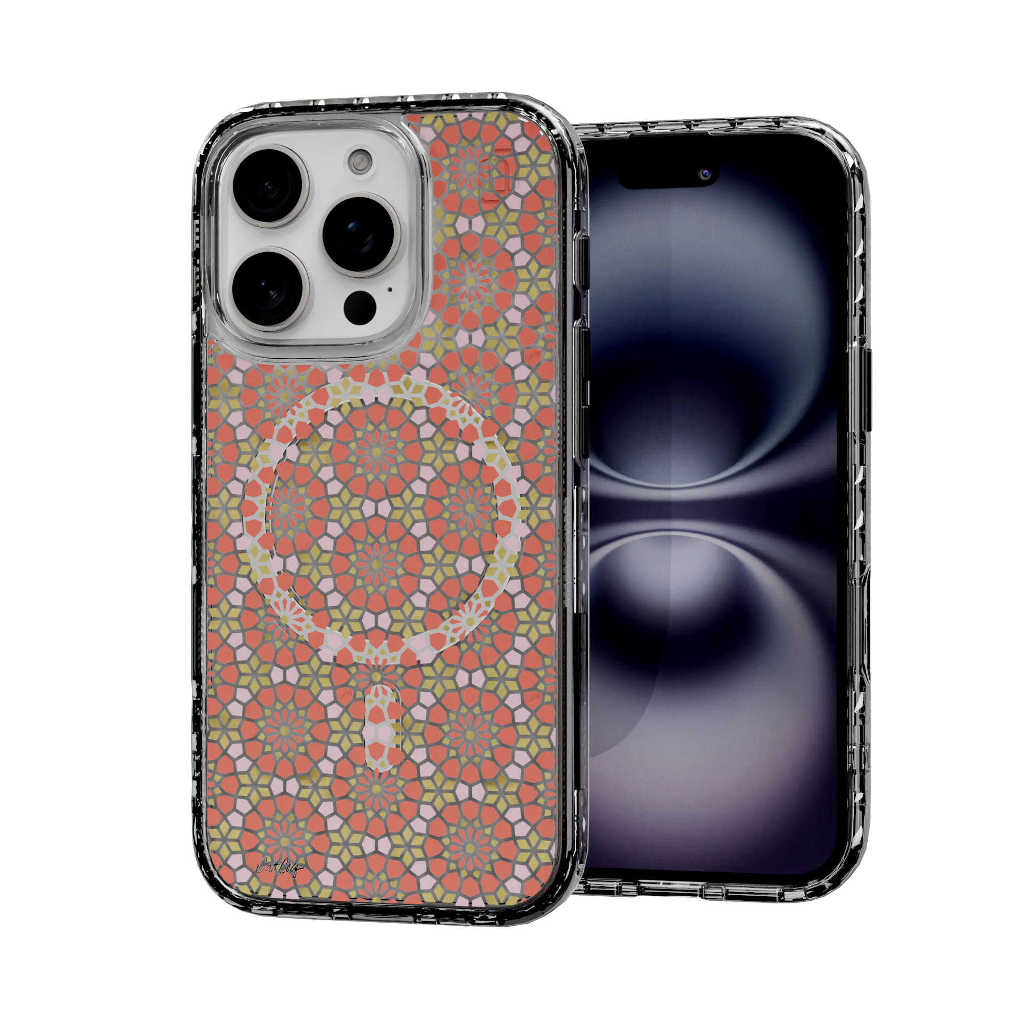 Persian Coral by CatCoq | iPhone 16 Series |  MagSafe® Case iPhone 16 Pro / Crystal Clear