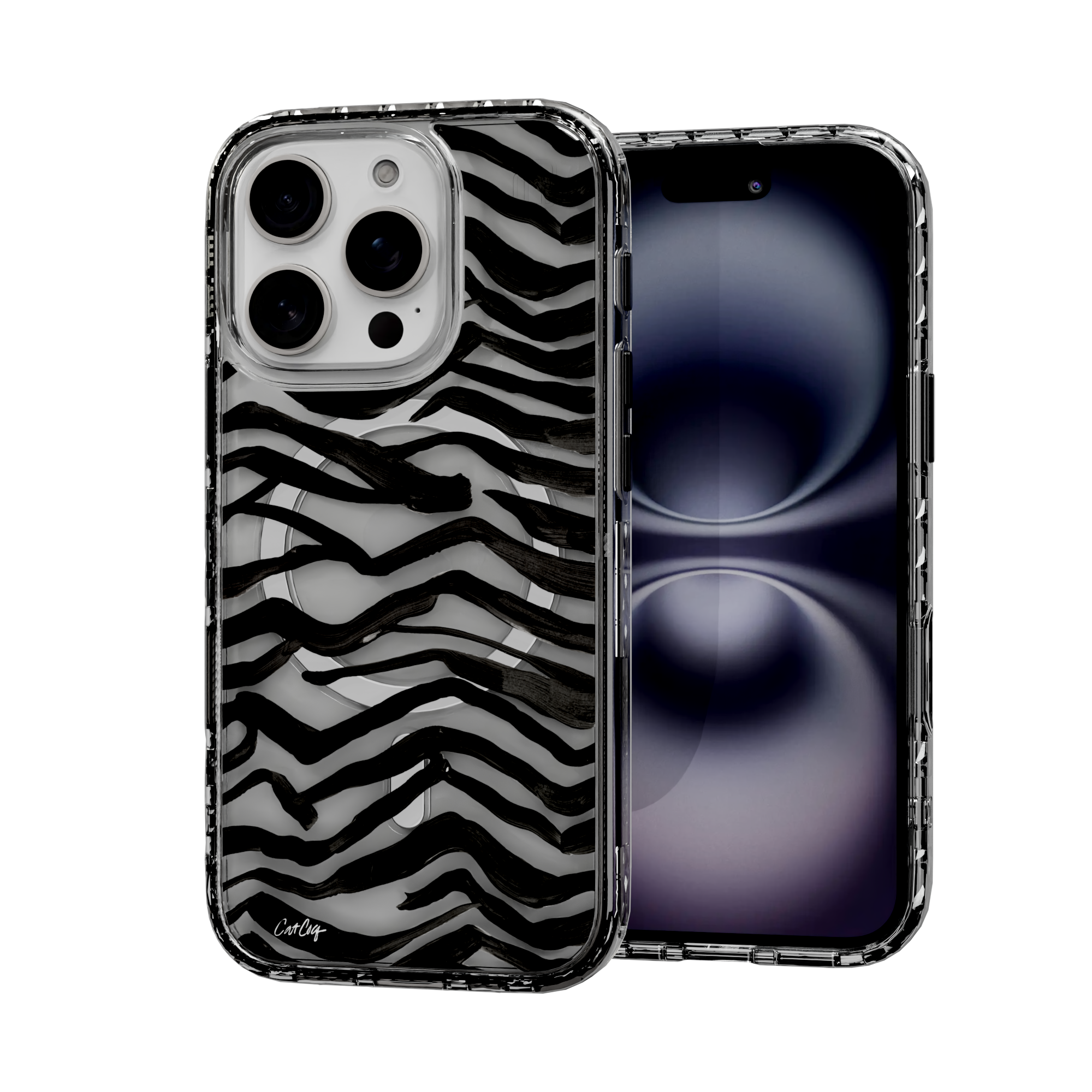 Zebra Black by CatCoq | iPhone 16 Series |  MagSafe® Case iPhone 16 Pro / Crystal Clear