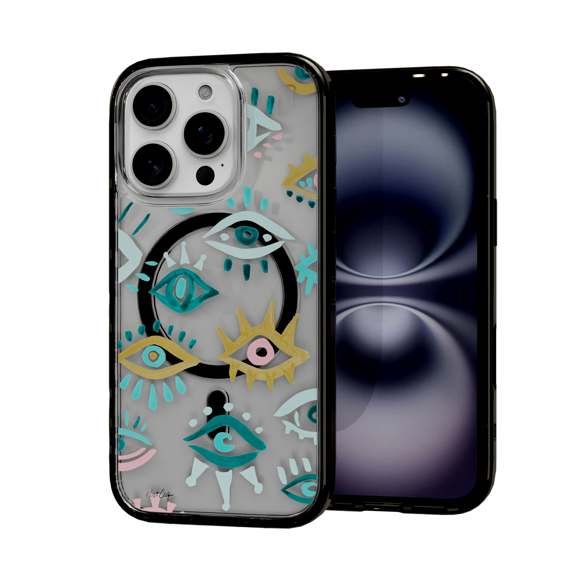 Mystic Eyes by CatCoq | iPhone 16 Series |  MagSafe® Case iPhone 16 Pro / Onyx Black