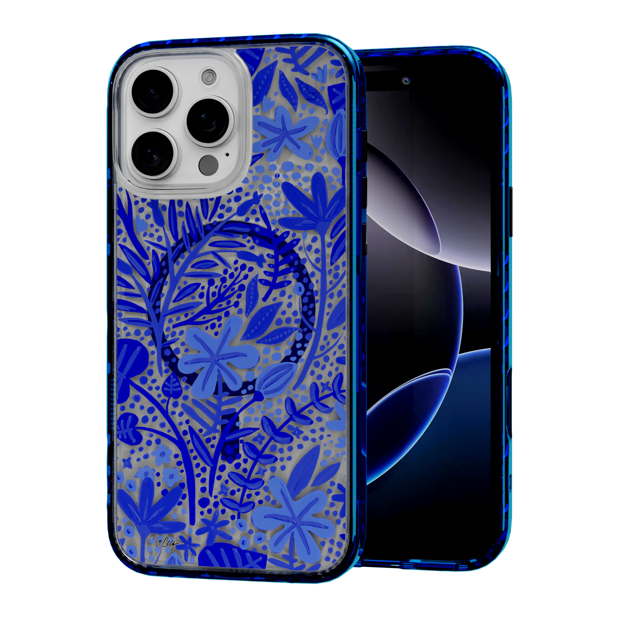 Garden Navy by CatCoq | iPhone 16 Series |  MagSafe® Case iPhone 16 Pro Max / Bermuda Blue