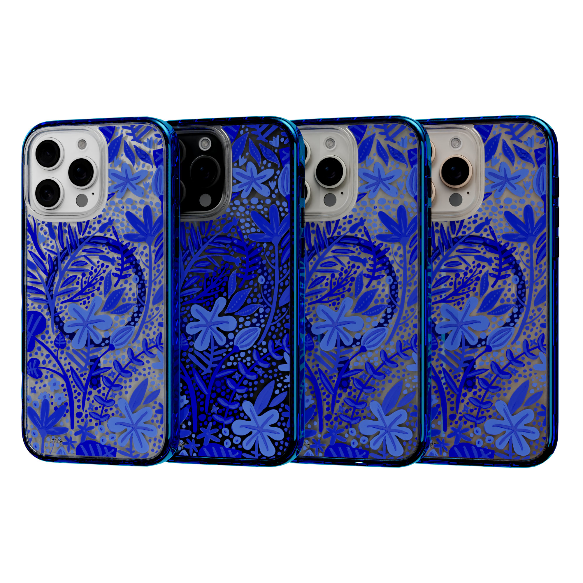 Garden Navy by CatCoq | iPhone 16 Series |  MagSafe® Case iPhone 16 Pro Max / Bermuda Blue