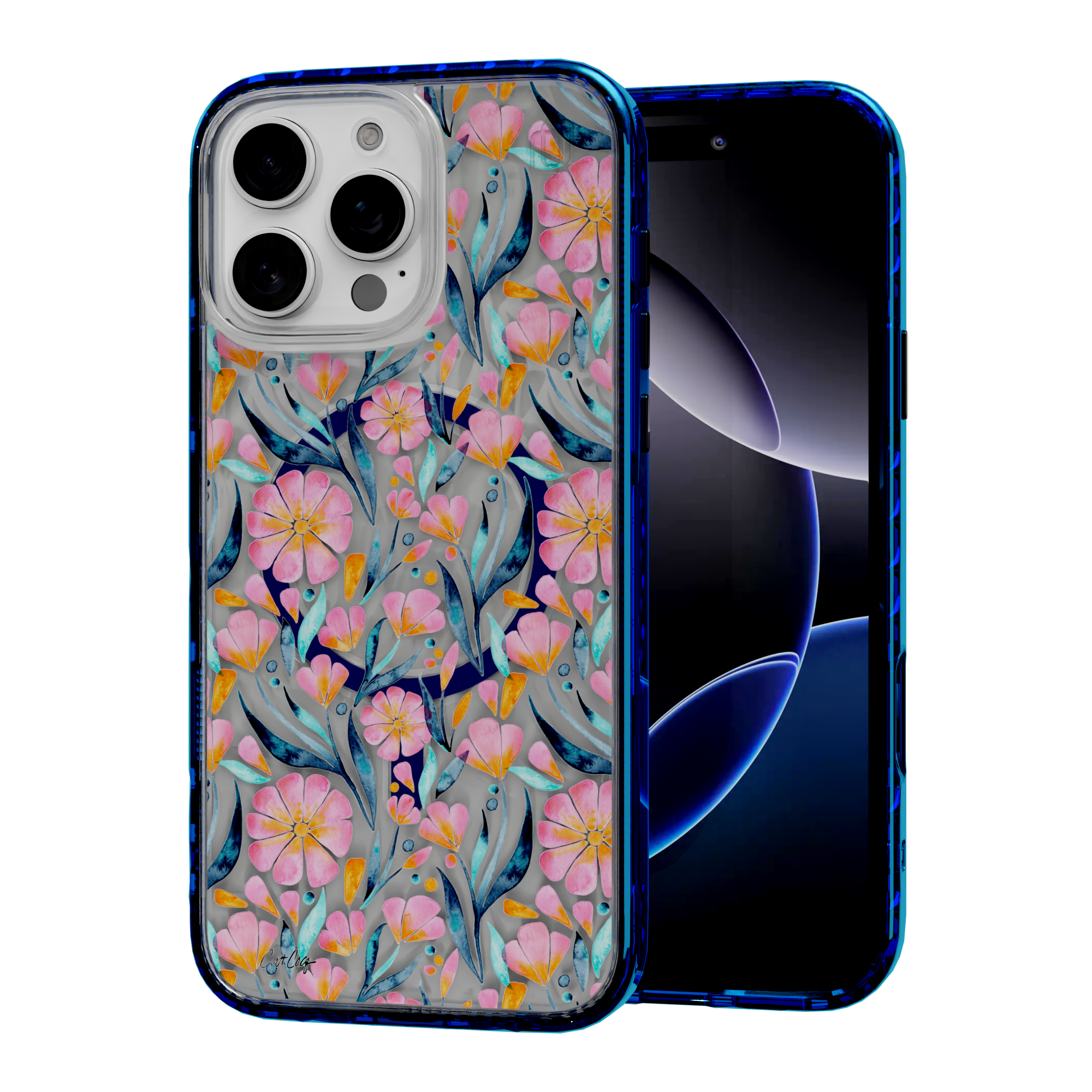 Sweet Florals by CatCoq | iPhone 16 Series |  MagSafe® Case iPhone 16 Pro Max / Bermuda Blue